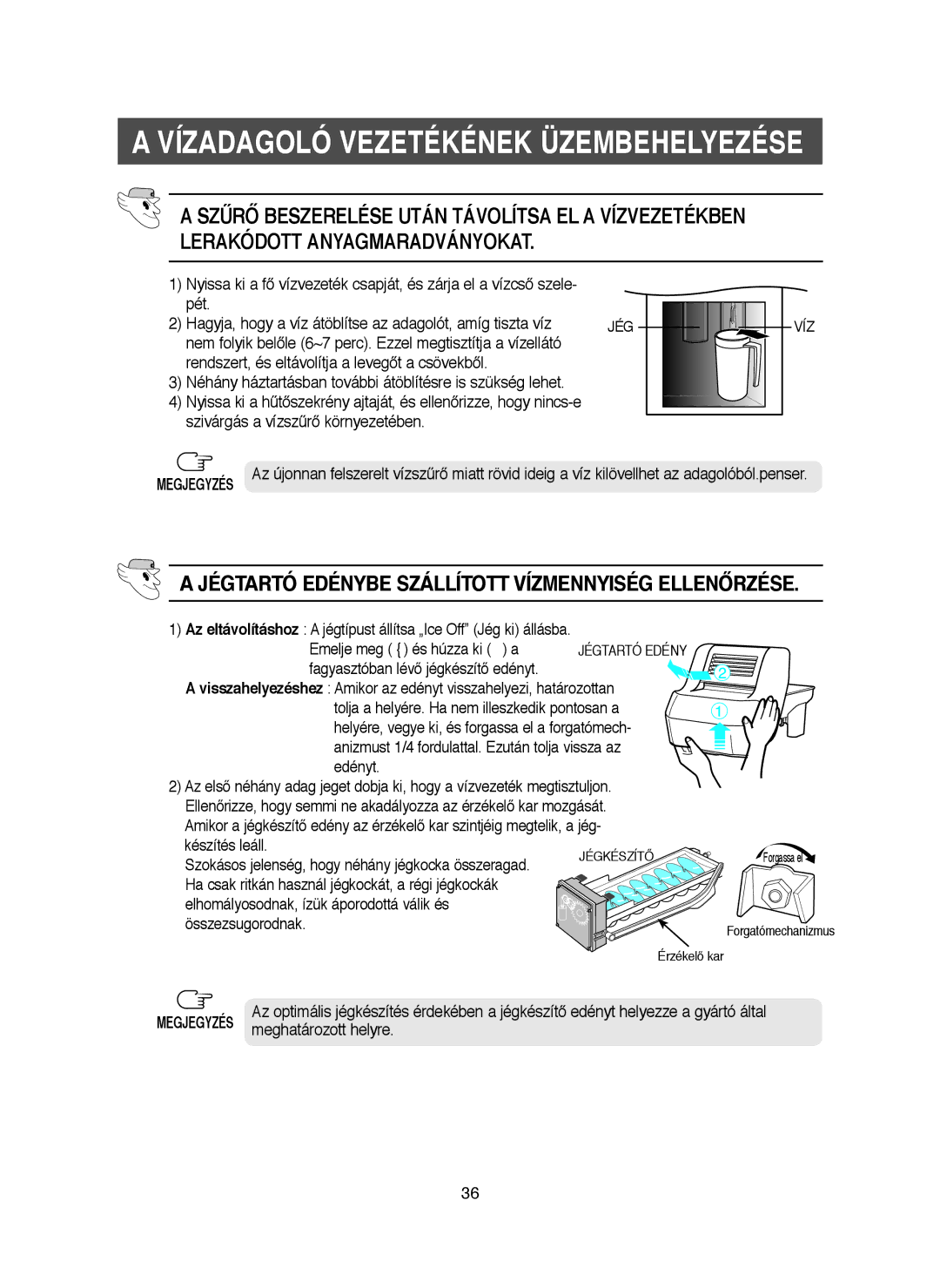 Samsung RM25KGRS1/XET, RM25KGRS1/XEH manual Emelje meg ① és húzza ki ➁ a, Meghatározott helyre 