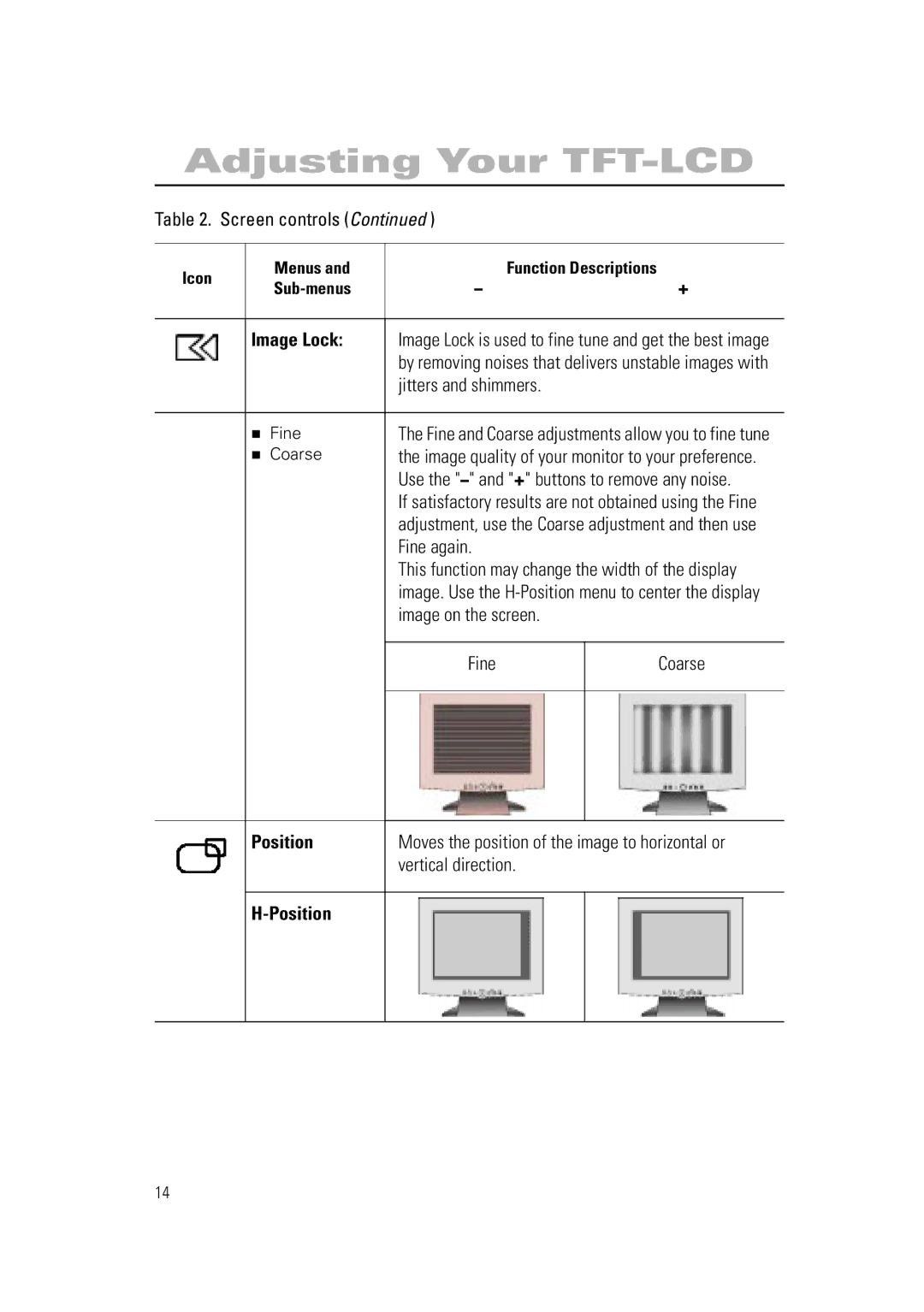 Samsung RN15PSSMN/XSJ, RN15PSSSNC/EDC, RN15PSSANC/EDC, RN15PSSPN/EDC, RN15PSSPS/EDC, RN15PSSPNC/EDC manual Image Lock, Position 