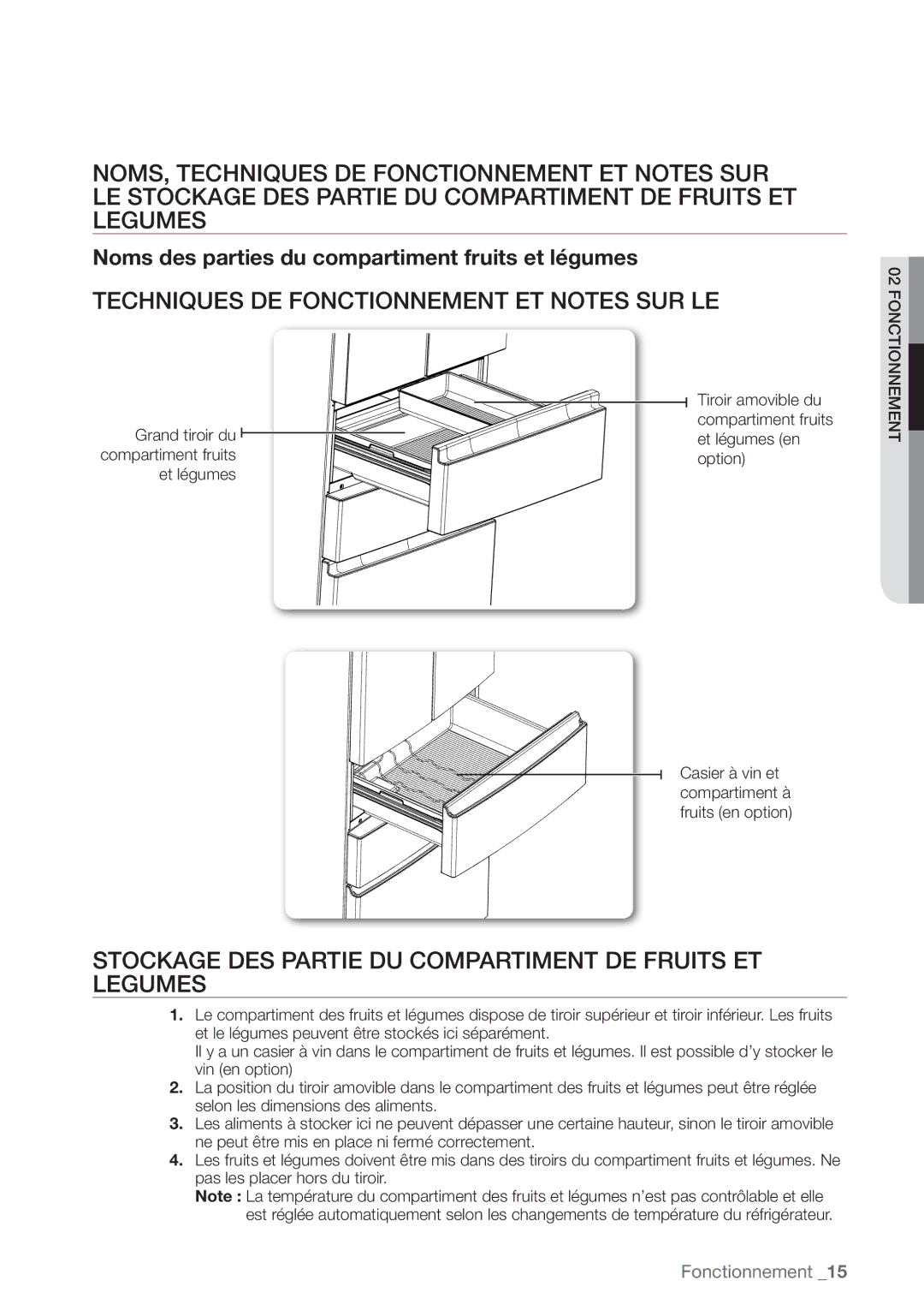 Samsung RN415BRKASL/EF manual Techniques DE Fonctionnement ET Notes SUR LE 