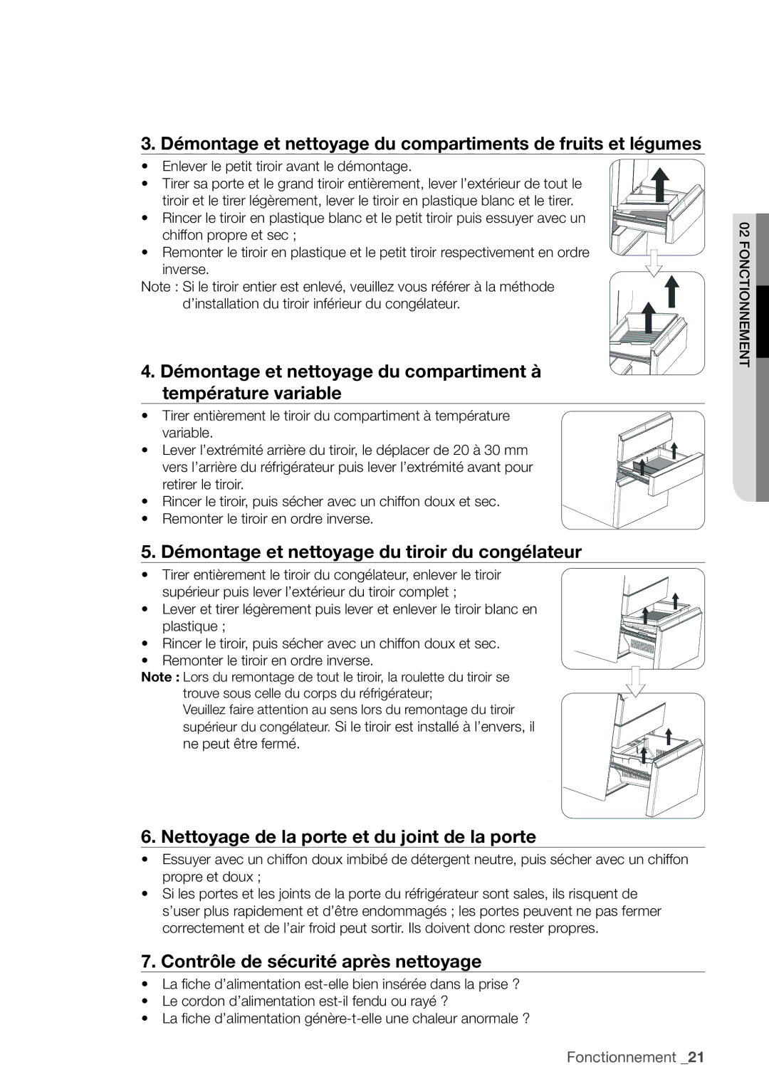 Samsung RN415BRKASL/EF manual Enlever le petit tiroir avant le démontage 