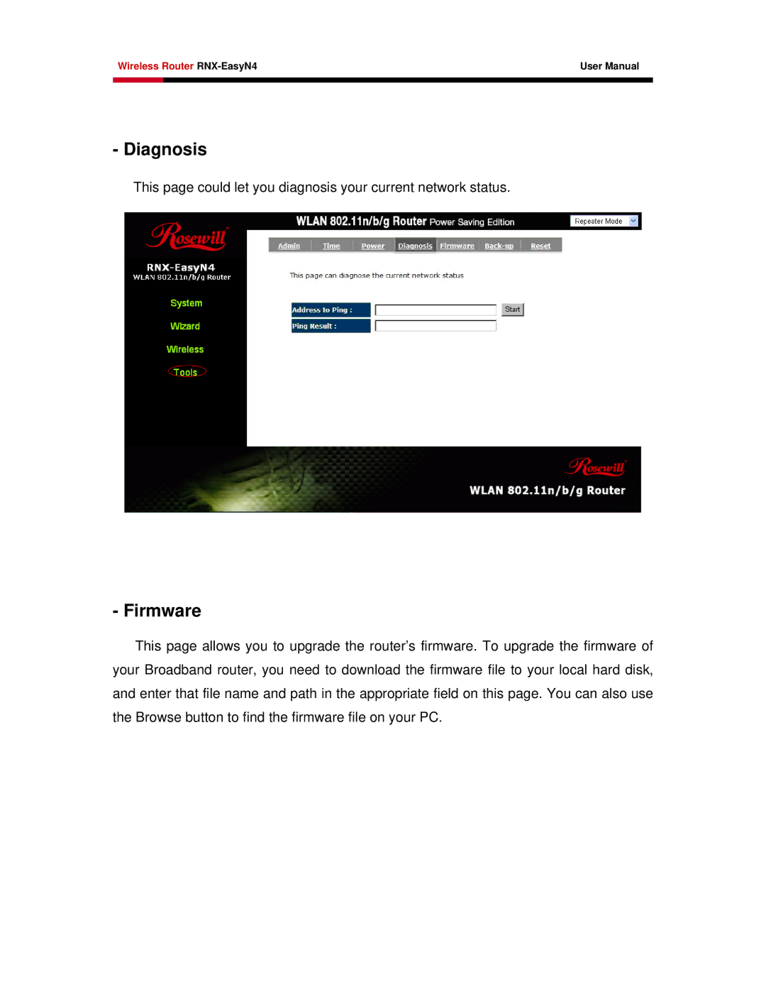 Samsung RNX-EASYN4 user manual Diagnosis 