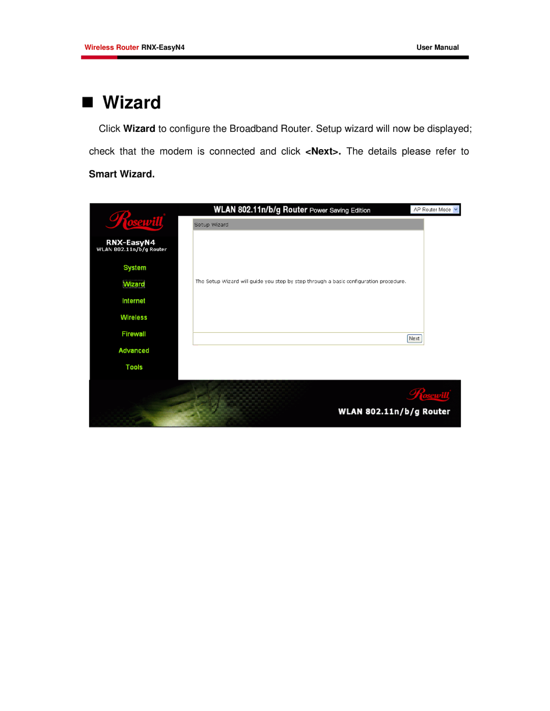 Samsung RNX-EASYN4 user manual „ Wizard 