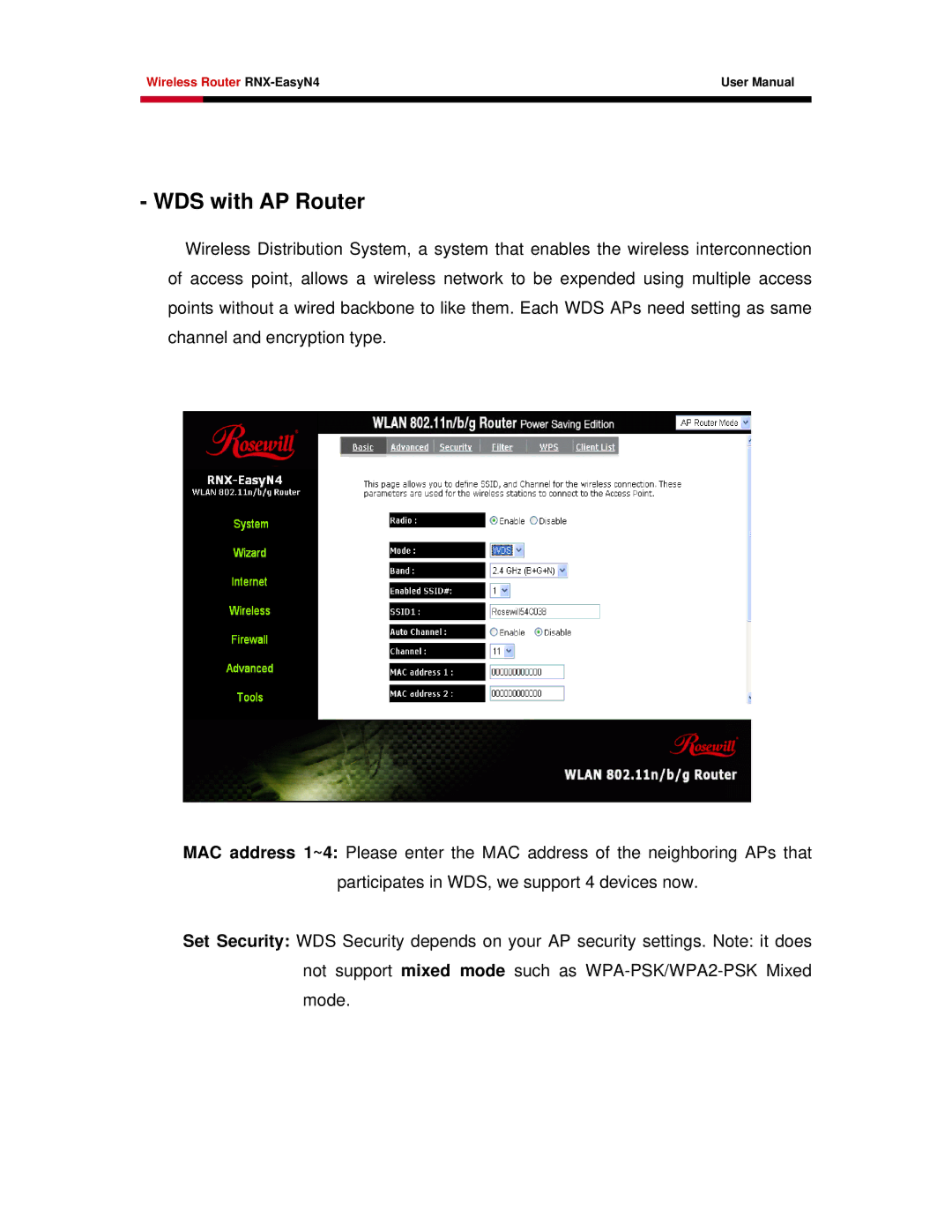 Samsung RNX-EASYN4 user manual WDS with AP Router 