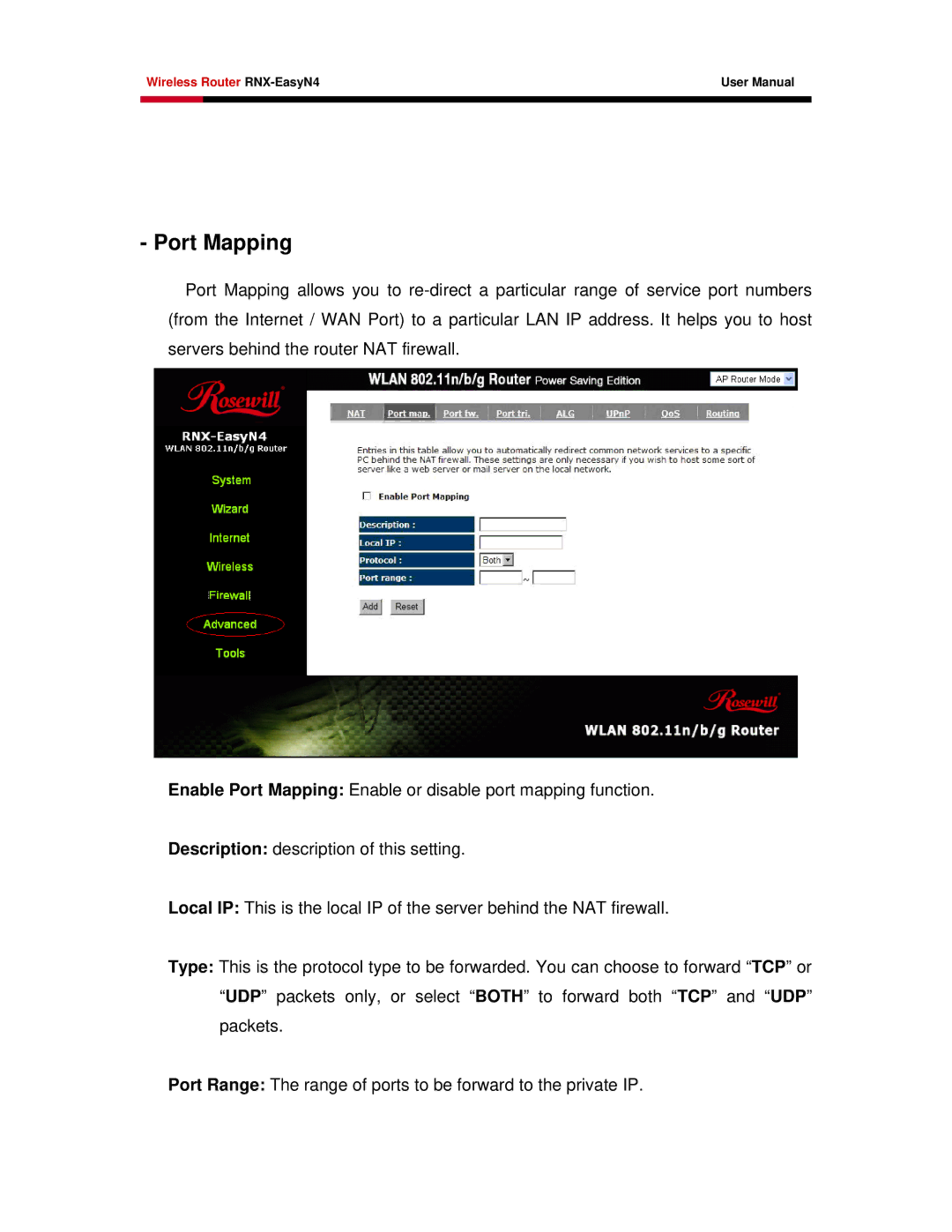 Samsung RNX-EASYN4 user manual Port Mapping 