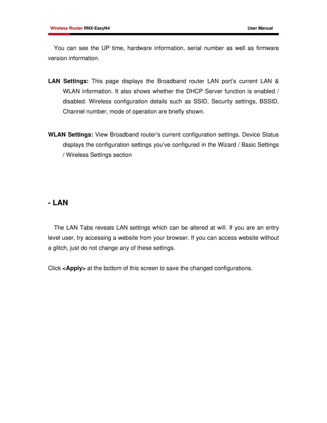 Samsung RNX-EASYN4 user manual Lan 