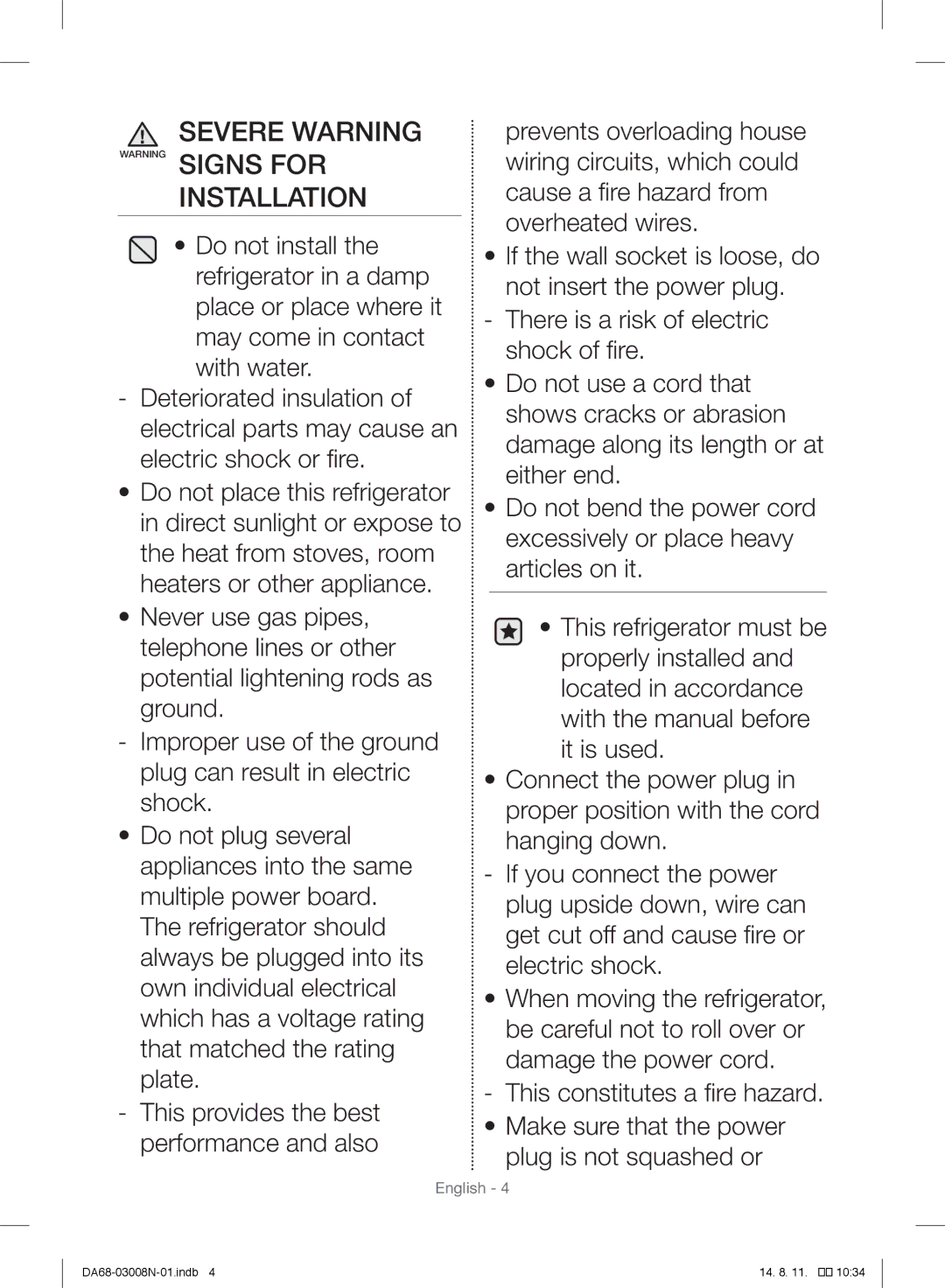 Samsung RR35H6110SP/ML manual Installation 