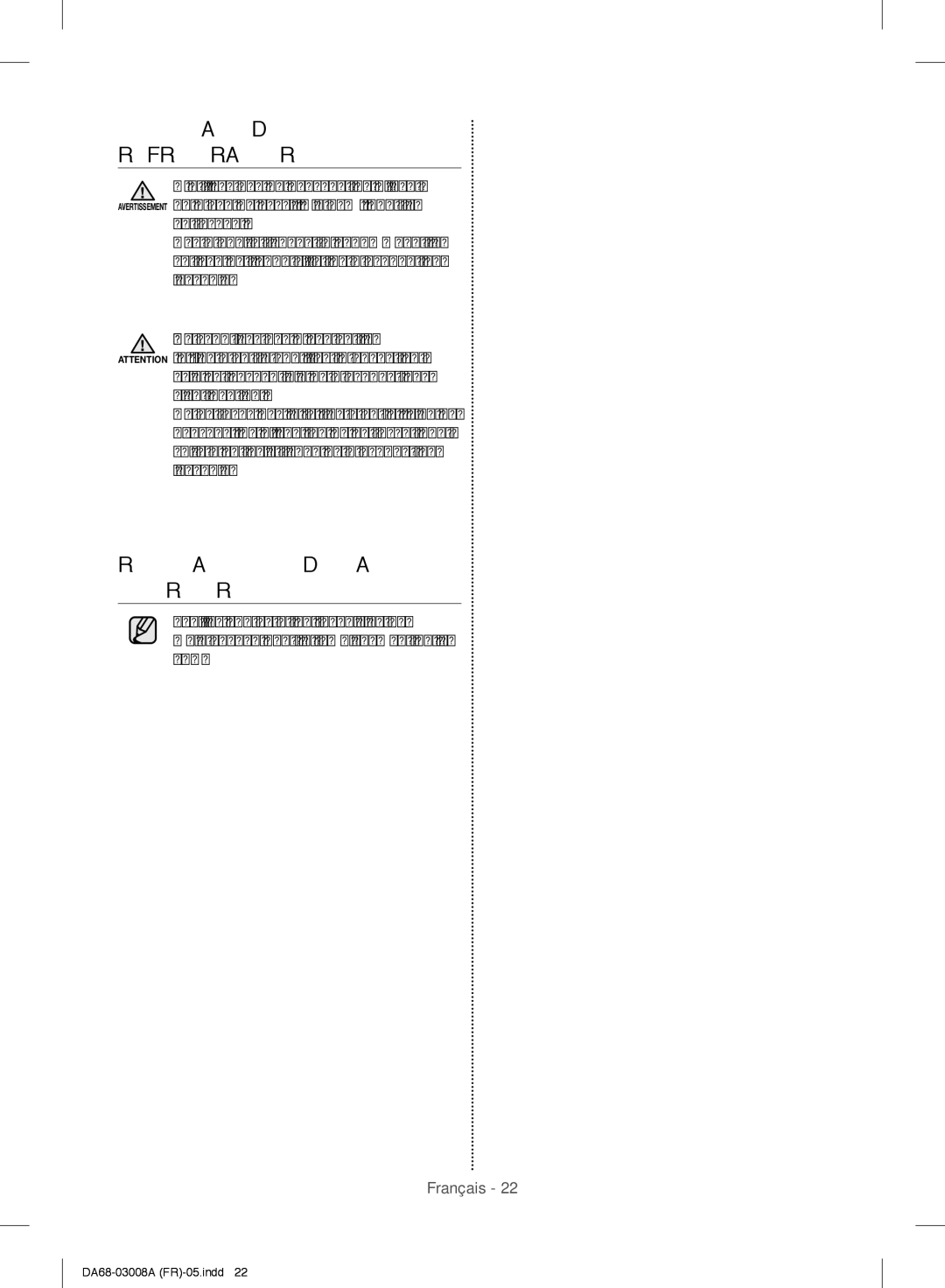 Samsung RR35H6165SS/EF, RR35H6110SS/EF, RR35H6610SS/EF manual Nettoyage DU Réfrigérateur, Remplacement DE Lampoule Intérieure 