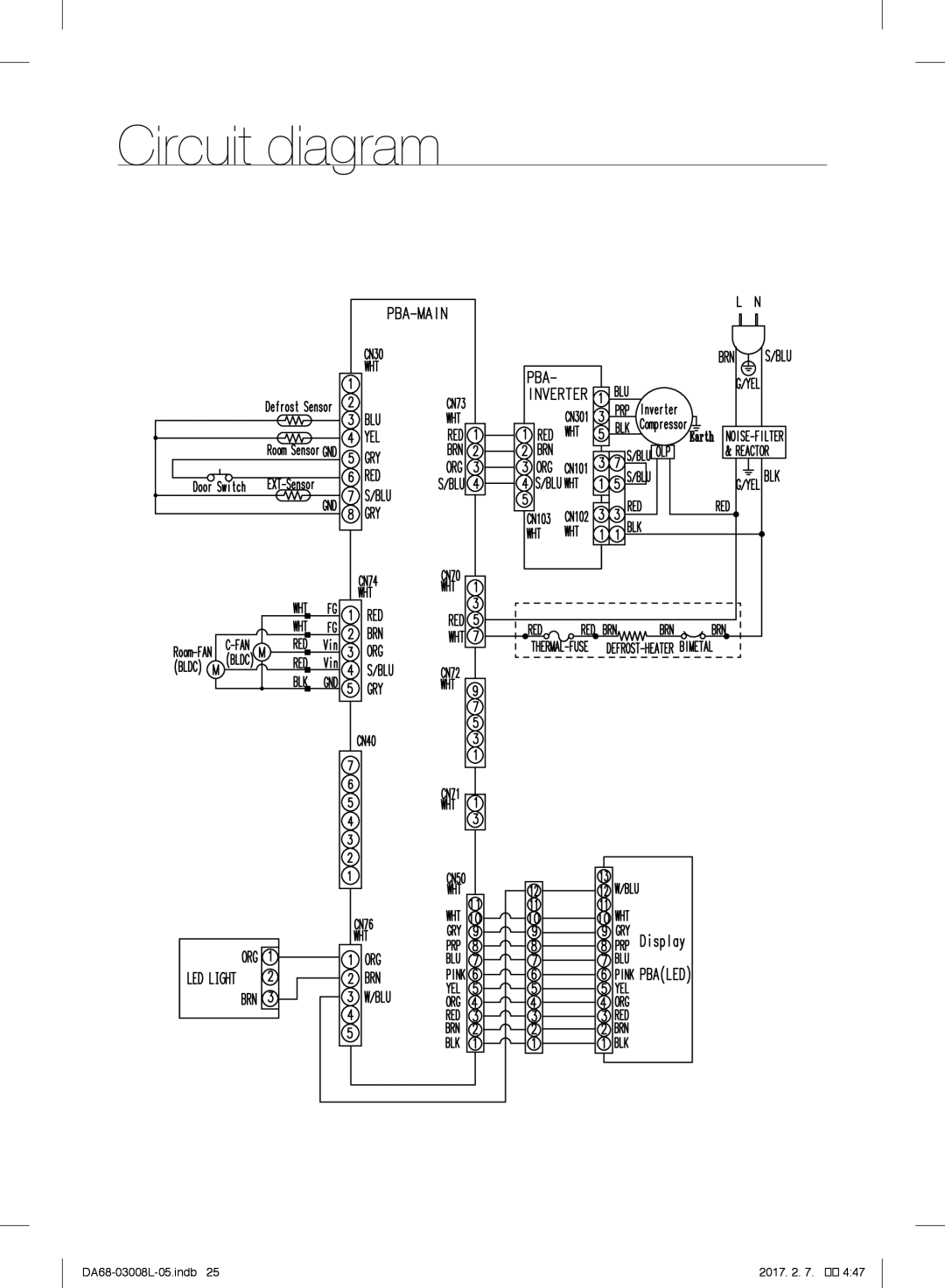 Samsung RR35H6150SS/WT, RR35H61507F/WT manual Circuit diagram 