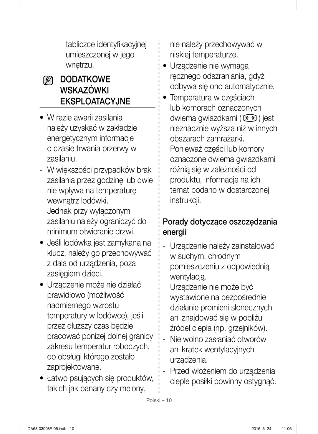 Samsung RR35H6165SS/EO manual Dodatkowe Wskazówki Eksploatacyjne, Tabliczce identyﬁ kacyjnej umieszczonej w jego wnętrzu 