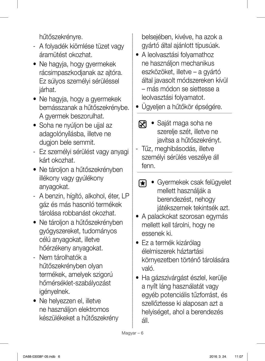 Samsung RR35H6165SS/WS, RR35H6165SS/EO, RR35H6015SS/EO, RR35H6610SS/EO, RR35H6510SS/EO manual Magyar 