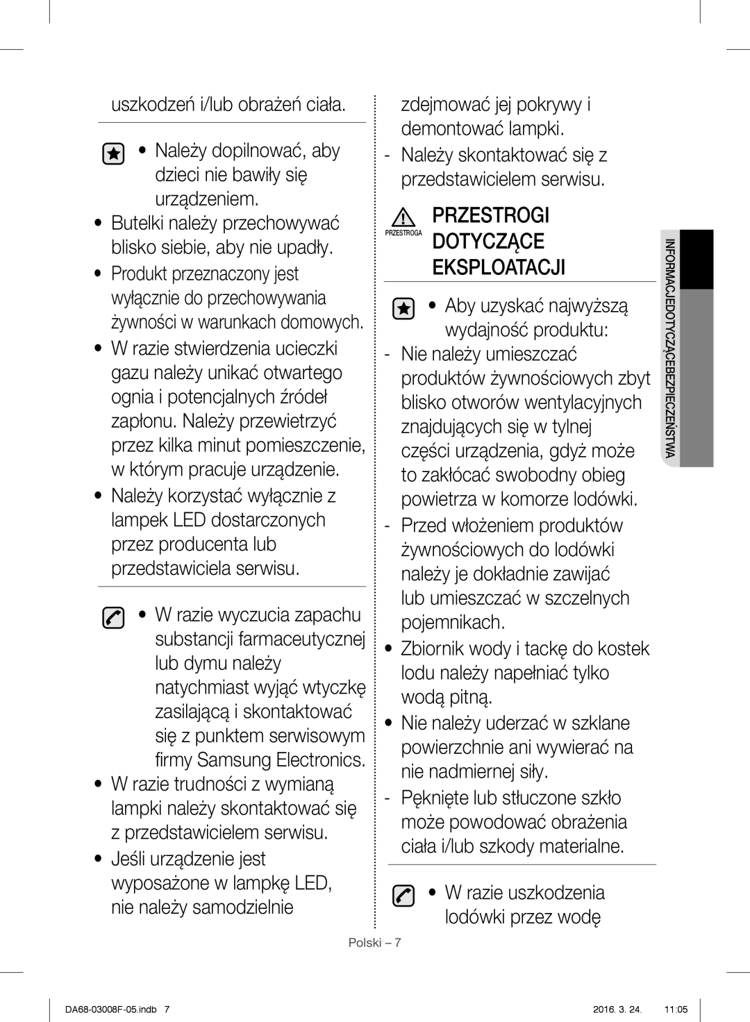 Samsung RR35H6015SS/EO, RR35H6165SS/EO, RR35H6165SS/WS, RR35H6610SS/EO manual Zdejmować jej pokrywy i demontować lampki 