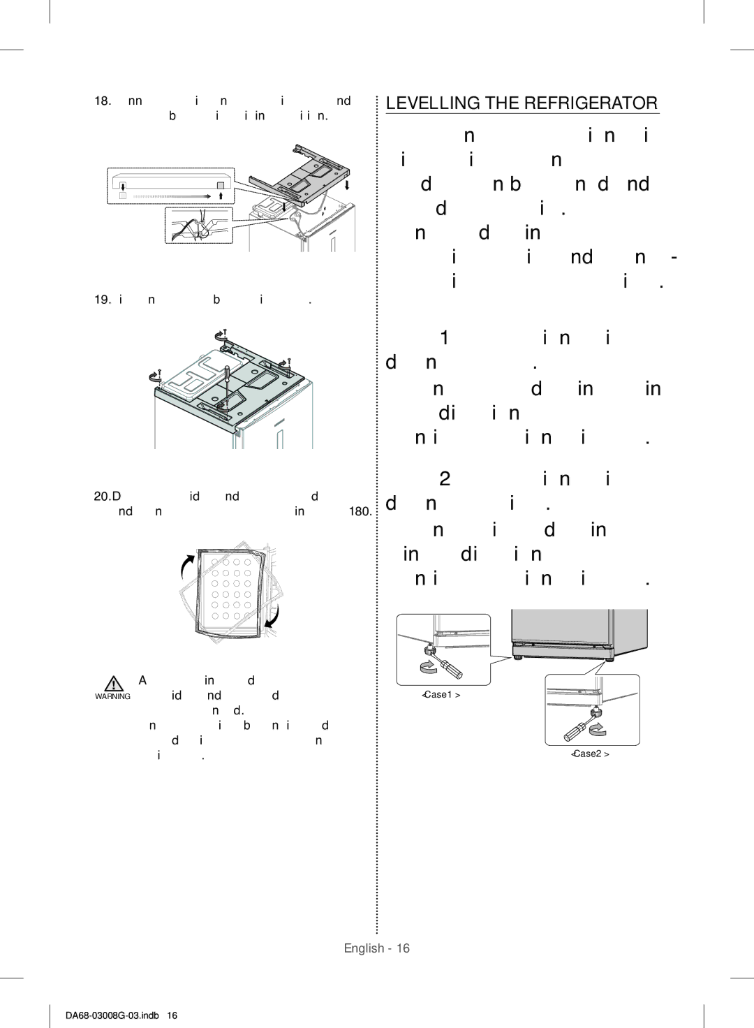 Samsung RR35H6165SS/EO, RR35H6165SS/WS manual Levelling the Refrigerator, After reversing the doors, make sure 