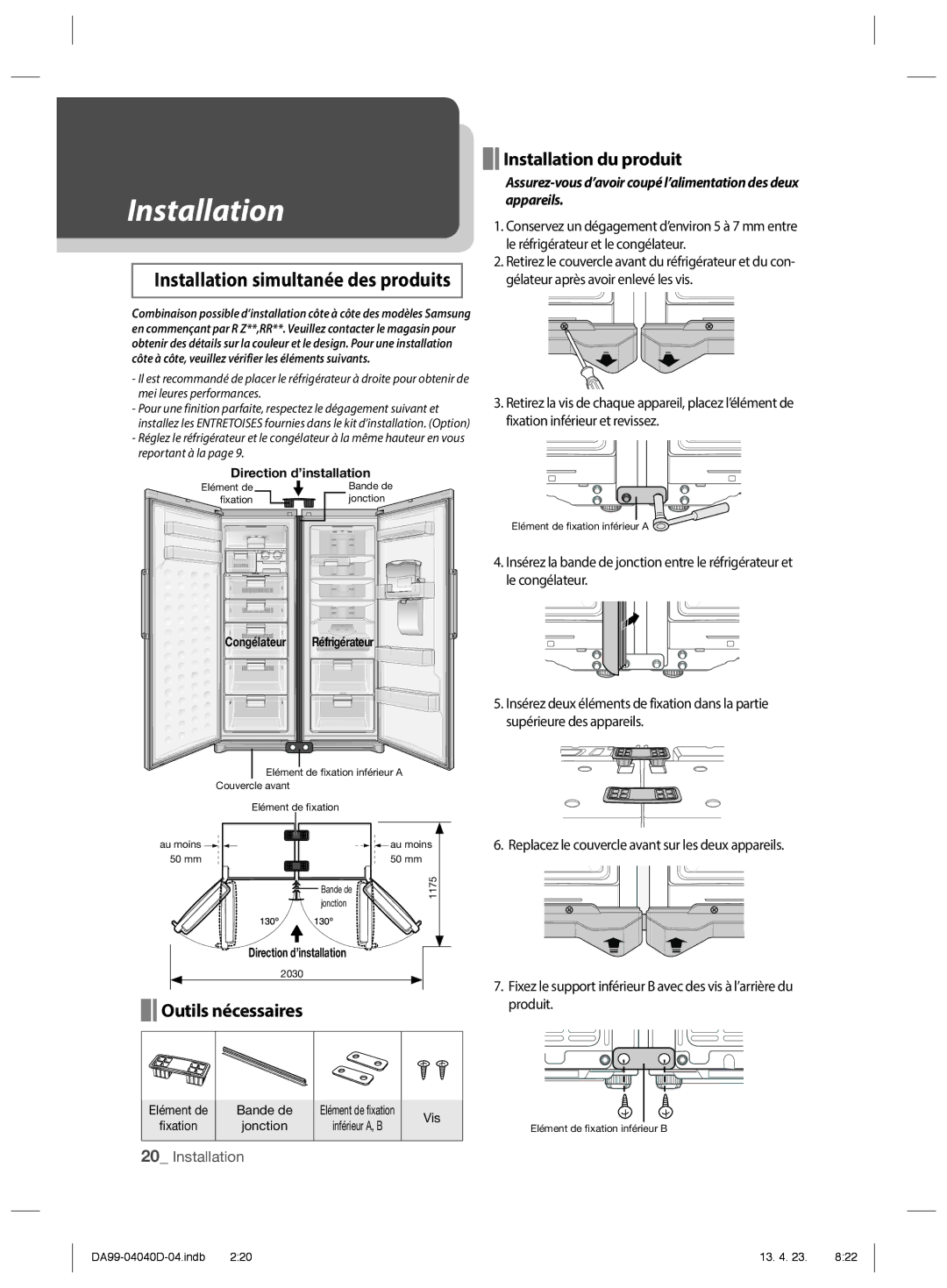 Samsung RR92HAWW1/XEF, RR3773ATCSR/EF, RR92HASX1/XEF manual Installation 