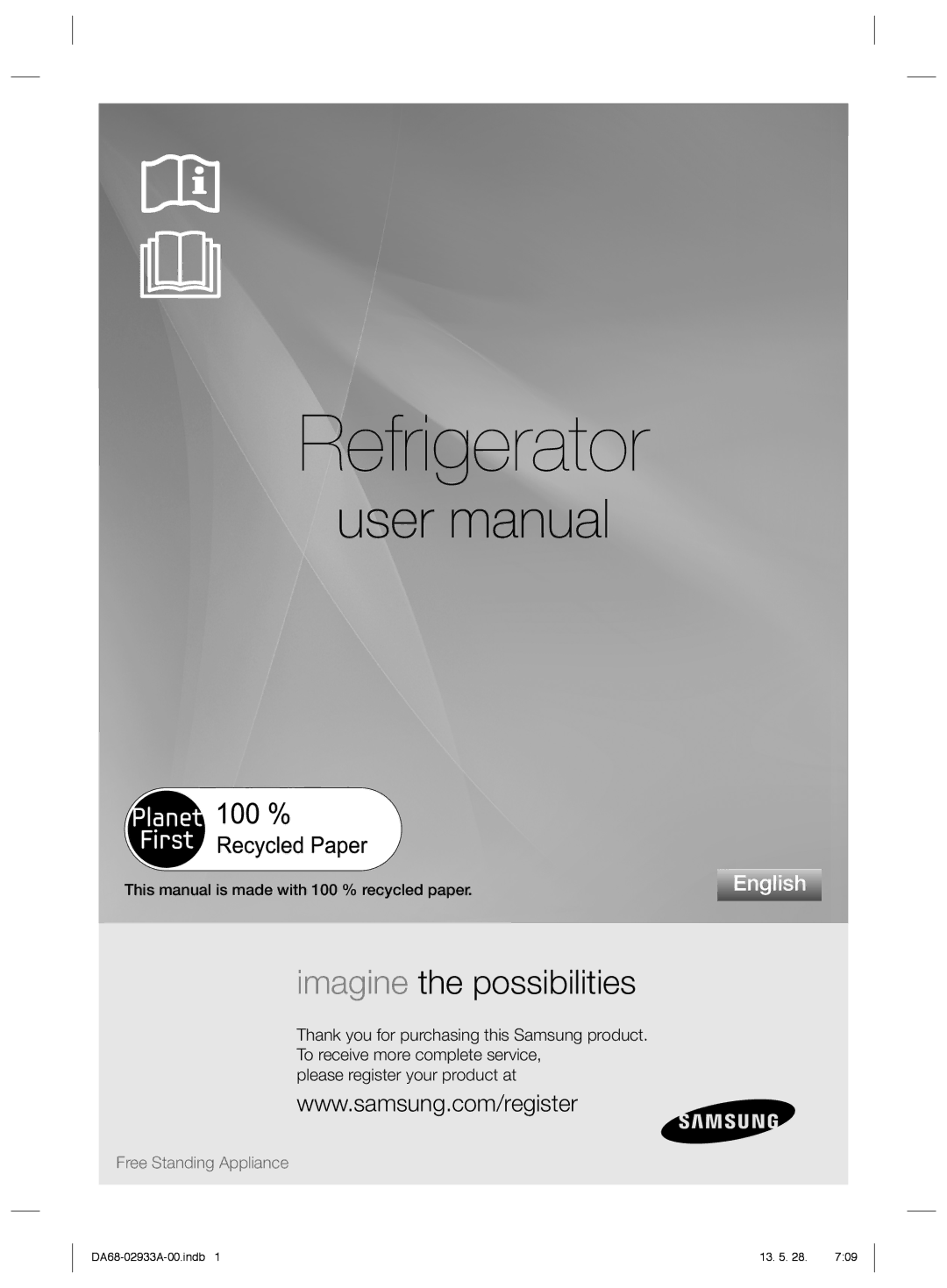 Samsung RR3773ATCSR/ES manual Refrigerator 