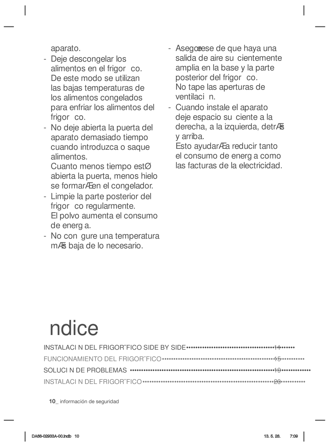 Samsung RR3773ATCSR/ES manual Índice 