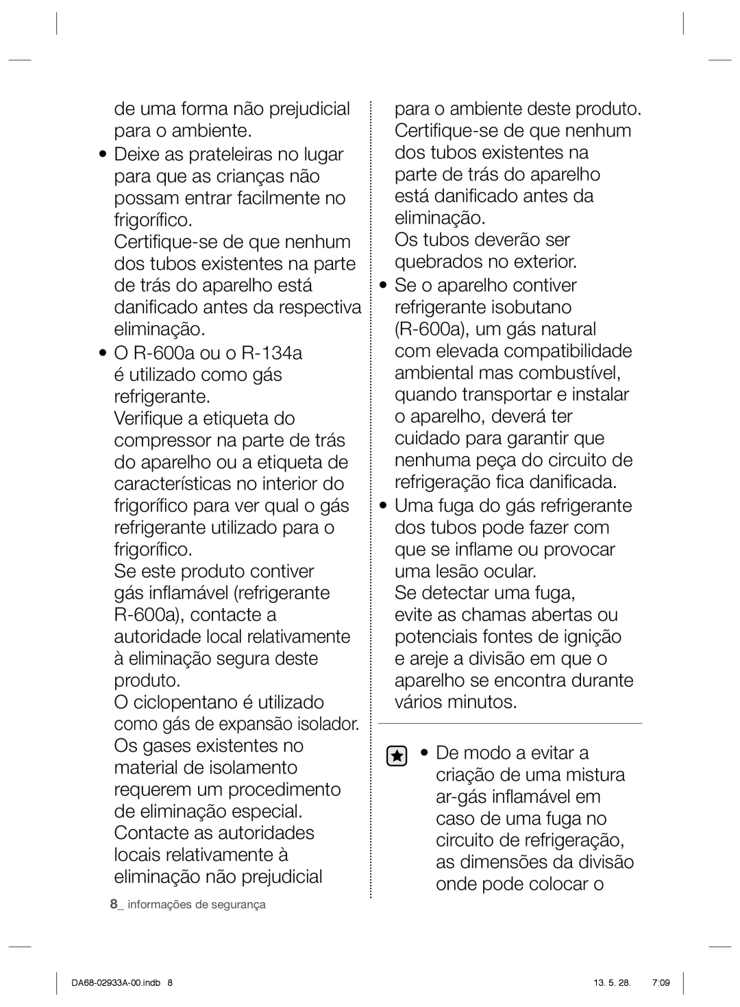 Samsung RR3773ATCSR/ES manual Informações de segurança 