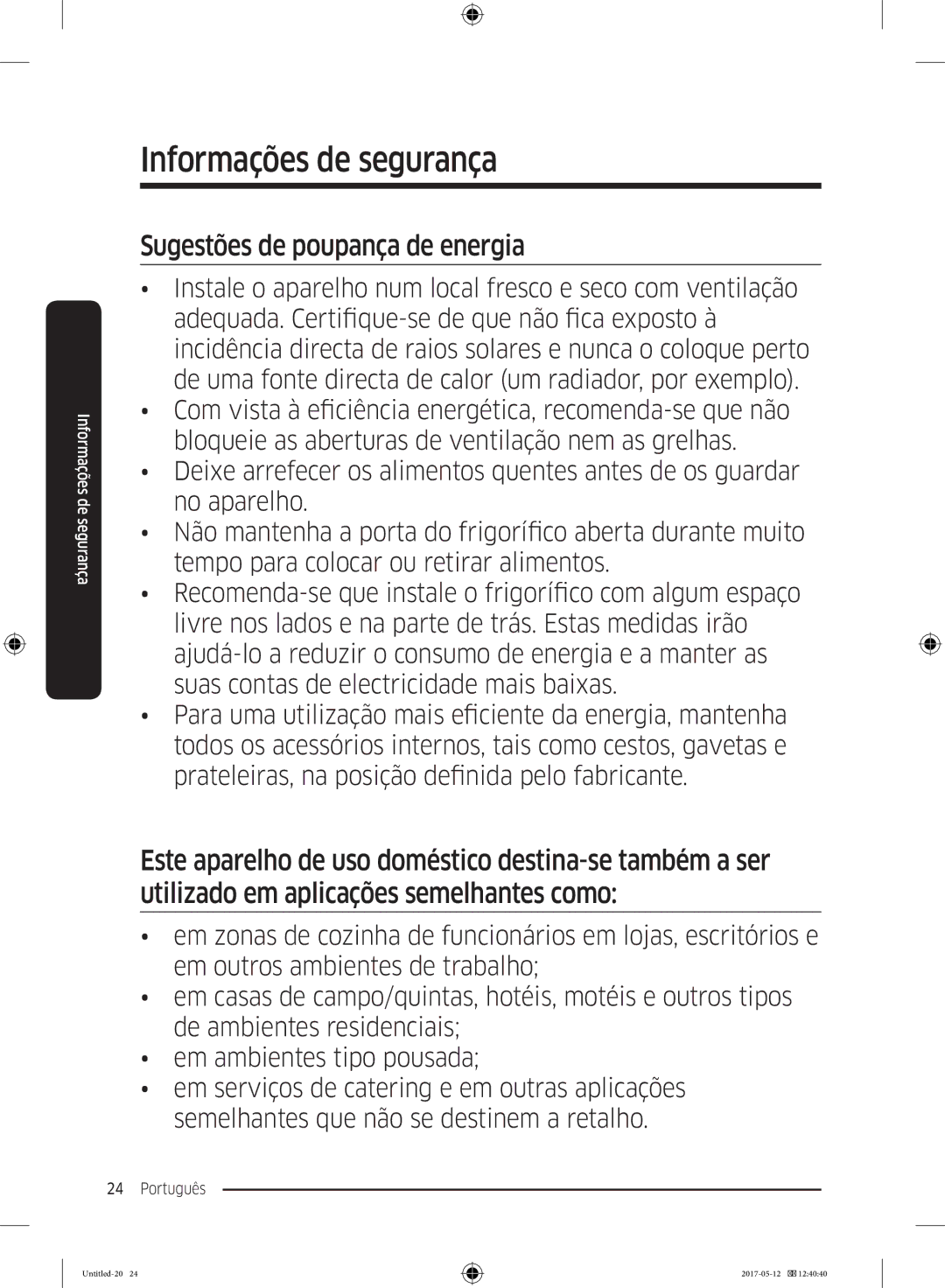 Samsung RR39M7200SA/EF, RR39M7000SA/EF, RR39M7000WW/EF, RR39M7200WW/EF, RR39M7110S9/ES manual Sugestões de poupança de energia 