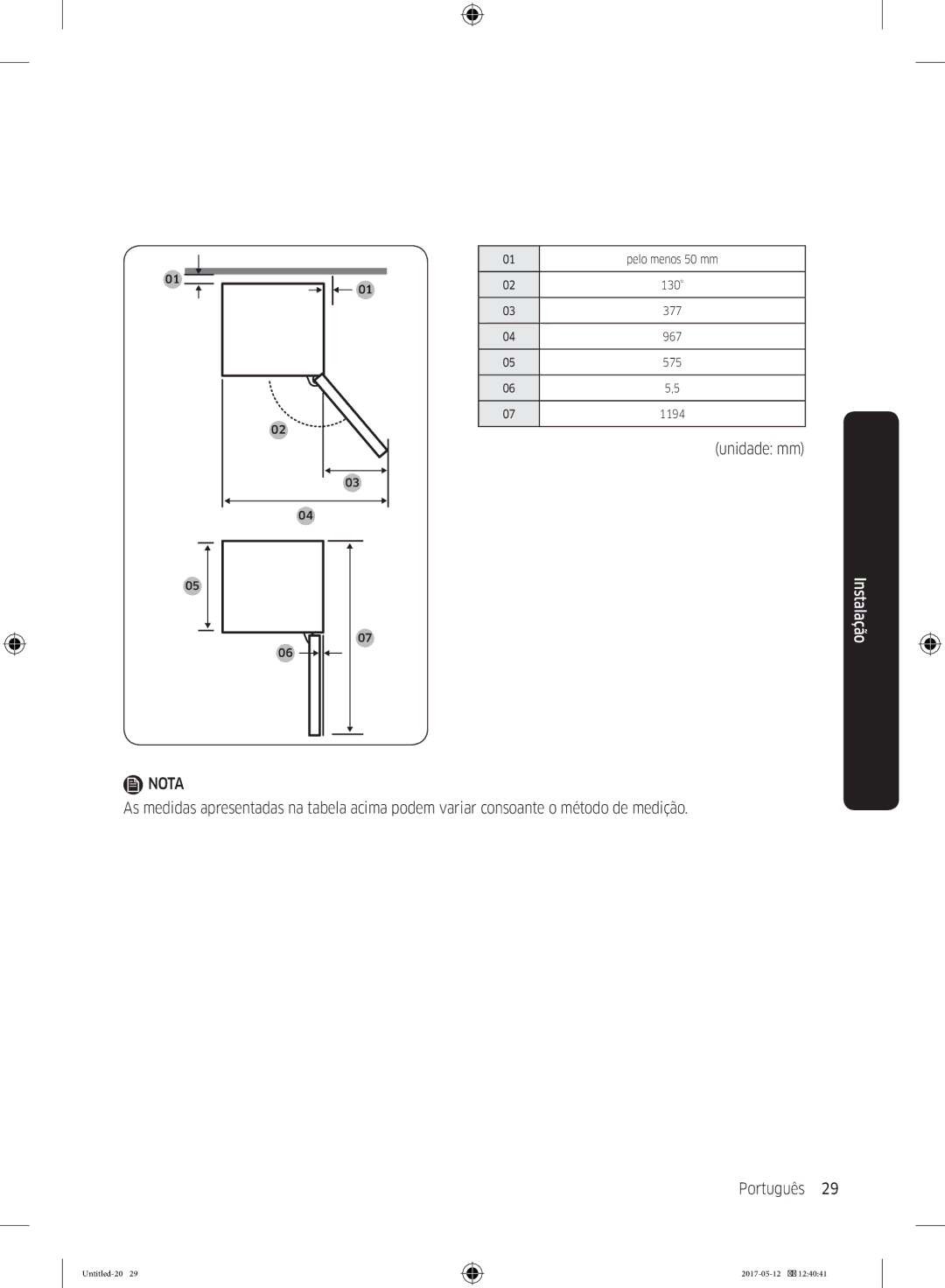 Samsung RR39M7040WW/EE, RR39M7000SA/EF, RR39M7200SA/EF, RR39M7000WW/EF, RR39M7200WW/EF, RR39M7110S9/ES manual Unidade mm 