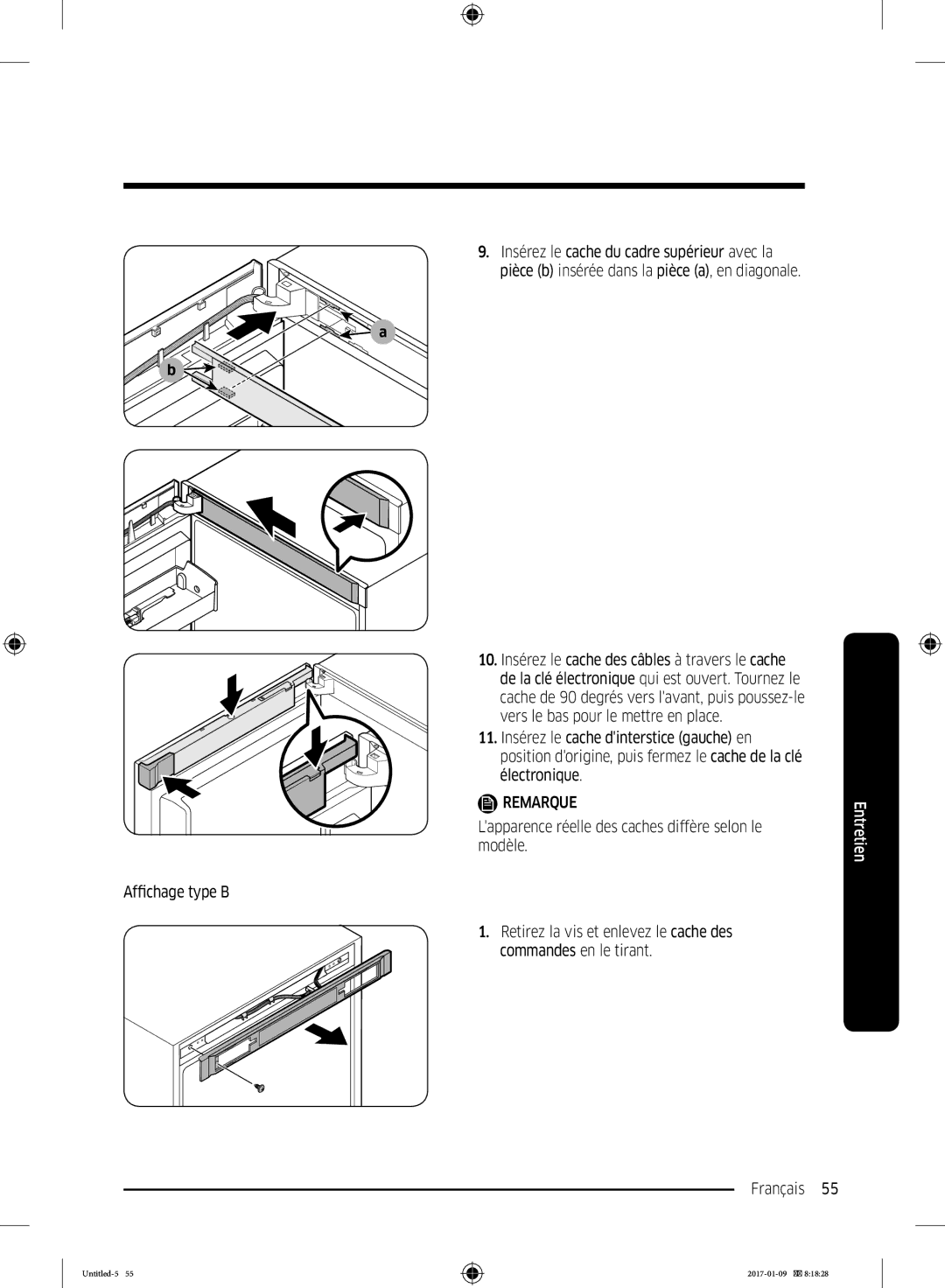 Samsung RR39M7300S9/EF, RR39M7000SA/EF, RR39M7335SA/EF, RR39M7335S9/EF manual Remarque 