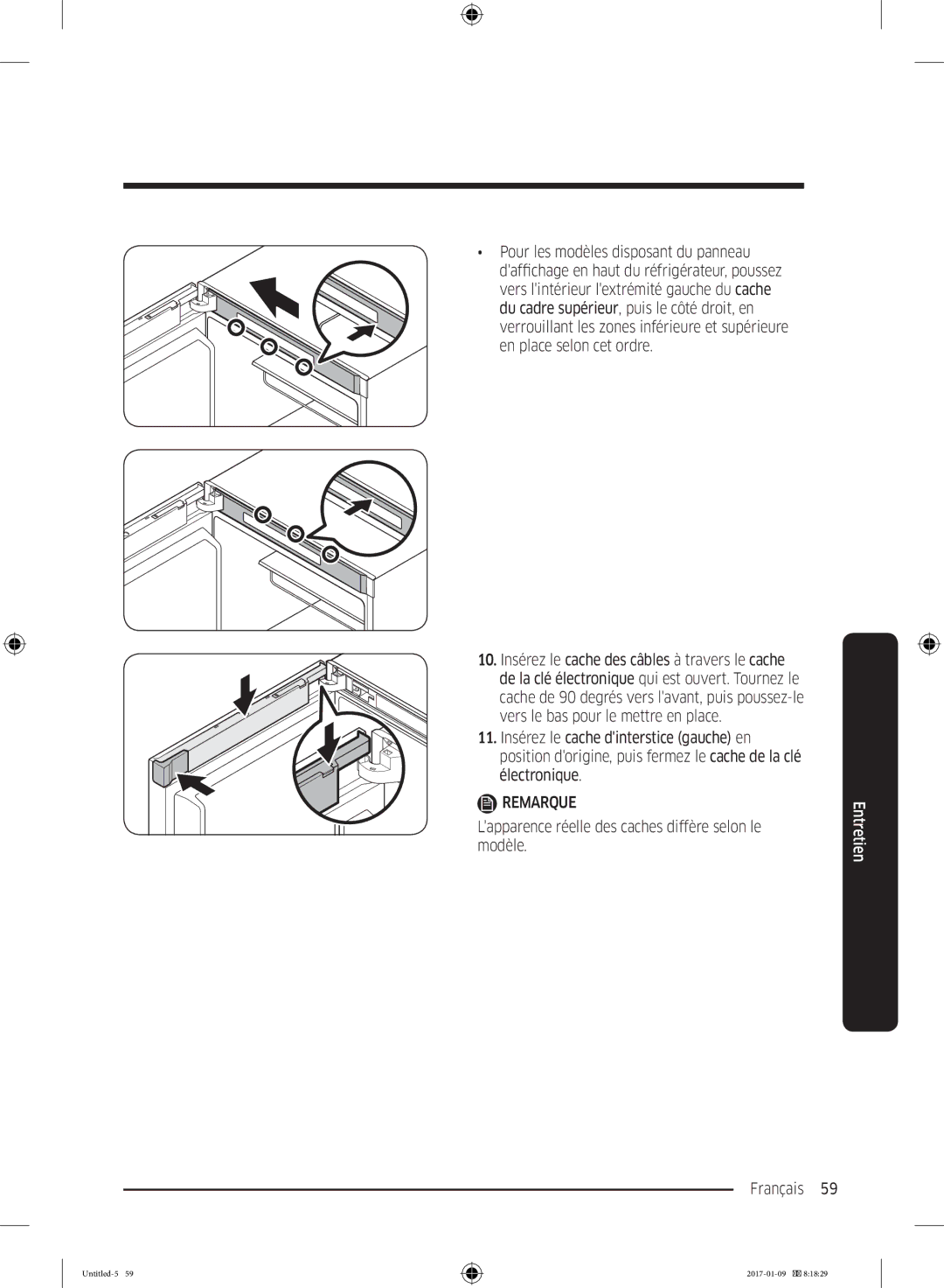 Samsung RR39M7300S9/EF, RR39M7000SA/EF, RR39M7335SA/EF, RR39M7335S9/EF manual Remarque 