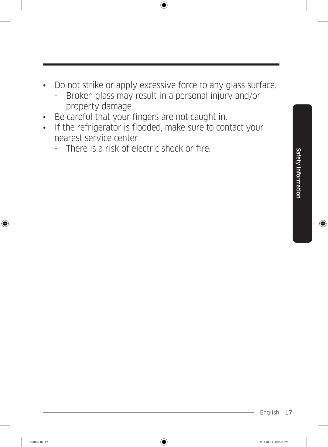 Samsung RR39M7130S9/EF, RR39M7130WW/EF manual Safety information 