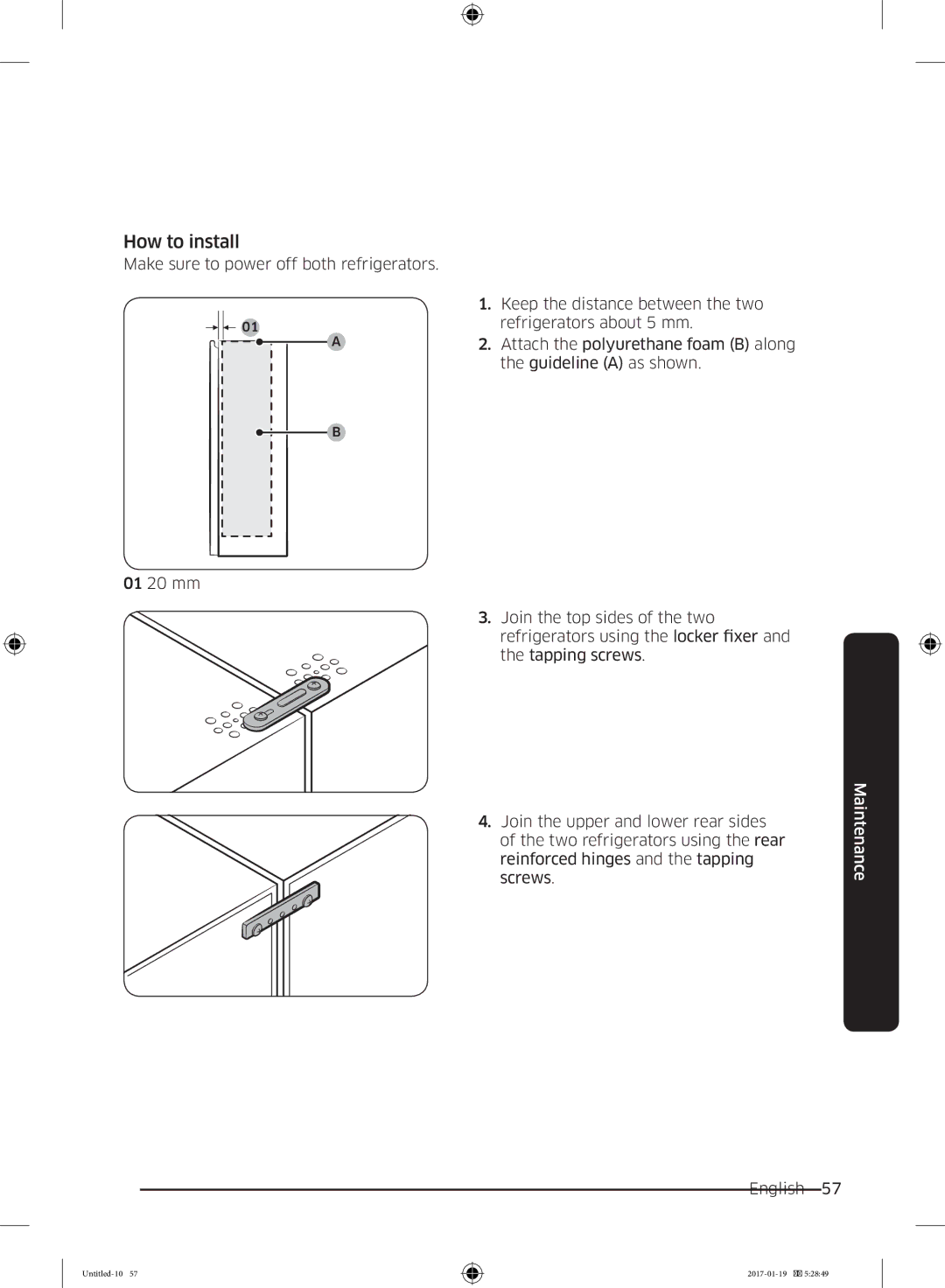 Samsung RR39M7130S9/EF, RR39M7130WW/EF manual How to install 