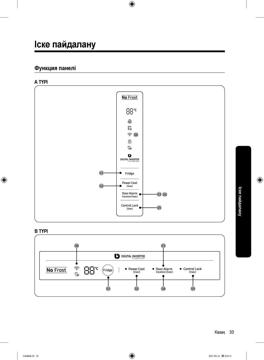 Samsung RR39M7140SA/WT manual Функция панелі 