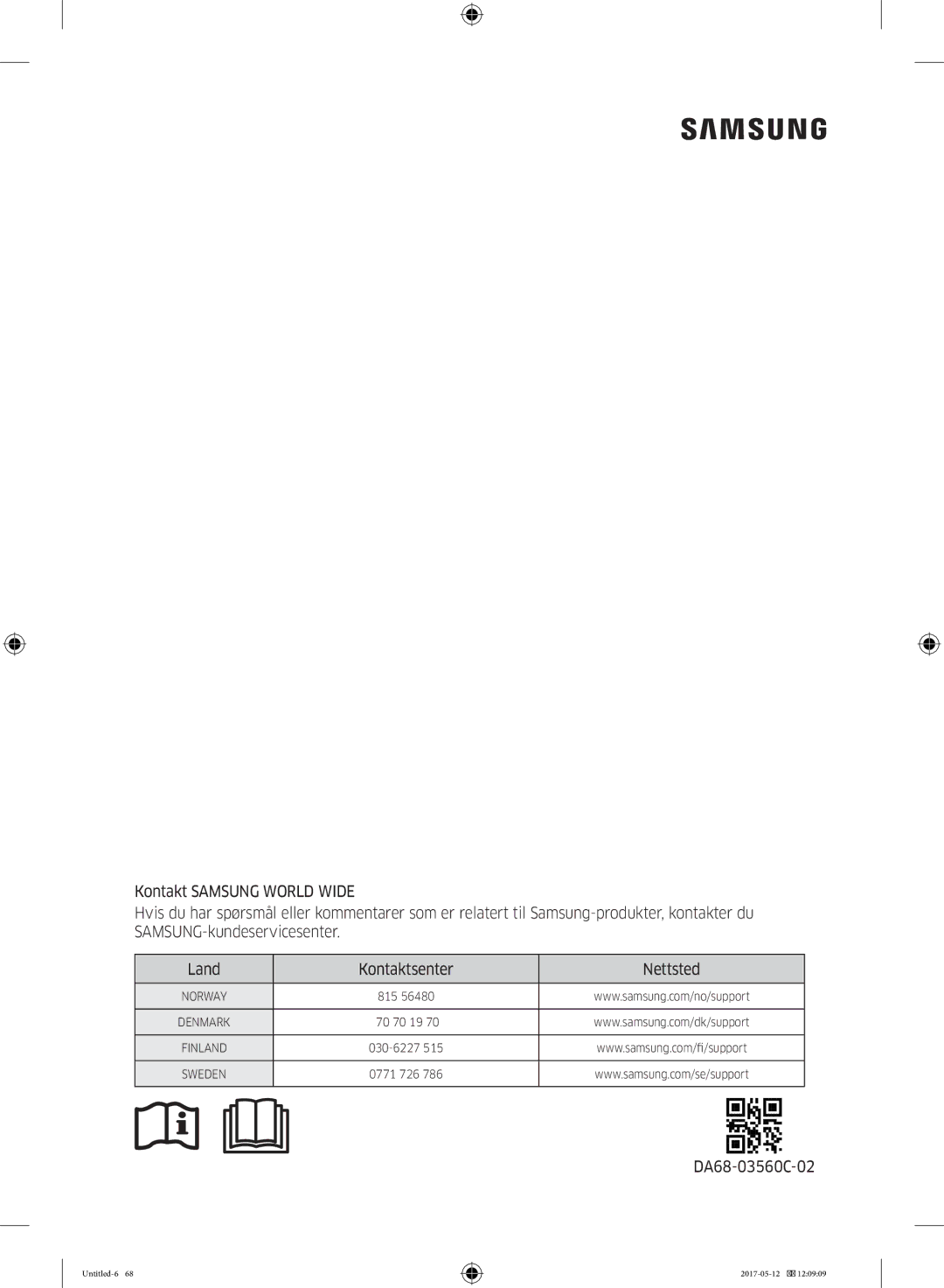 Samsung RR39M7525WW/EE, RR39M7565WW/EE, RR39M7565BC/EE, RR39M75257F/EE, RR39M70557F/EE, RR39M75157F/EE manual DA68-03560C-02 