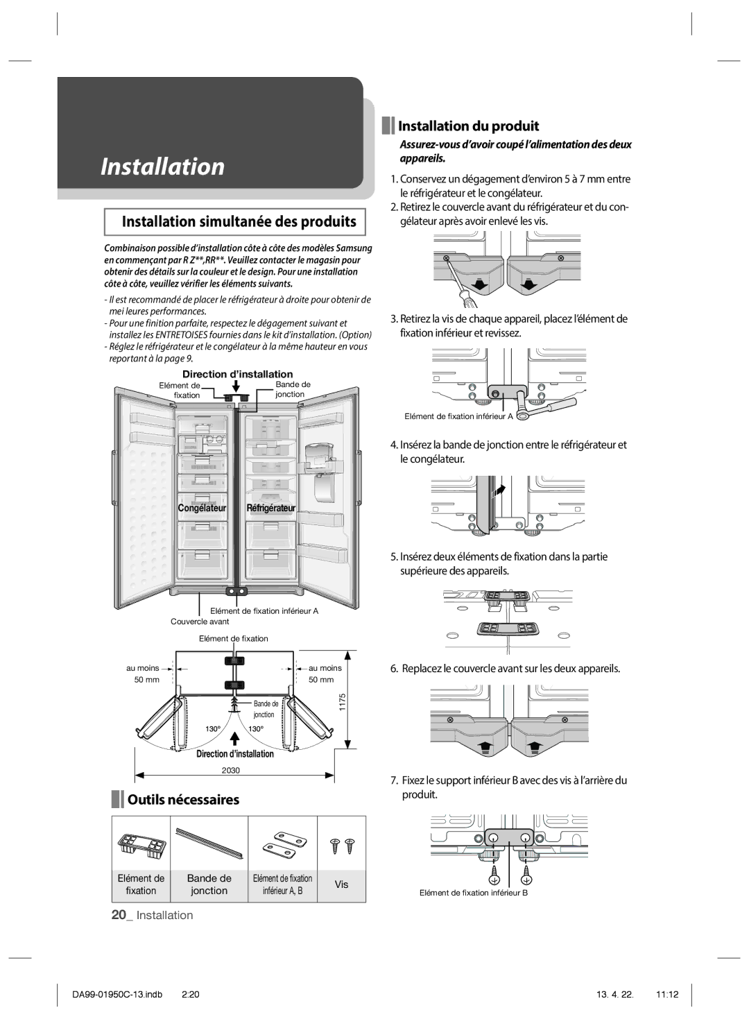 Samsung RR82FHIS1/XEF, RR82FHMG1/XEF, RR61EETS1/XEF, RR82FHTS1/XEF, RR82BEPN1/XEF, RR82WEIS1/XEF, RR82EESW1/XEF Installation 