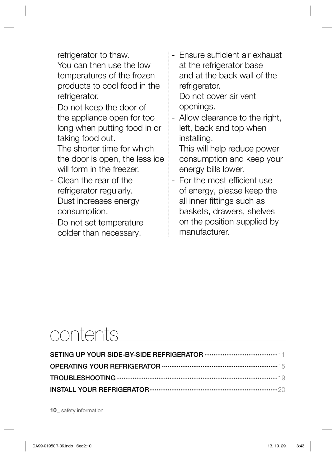 Samsung RR82WEIS1/XEO, RR82PHIS1/XEO manual Contents 