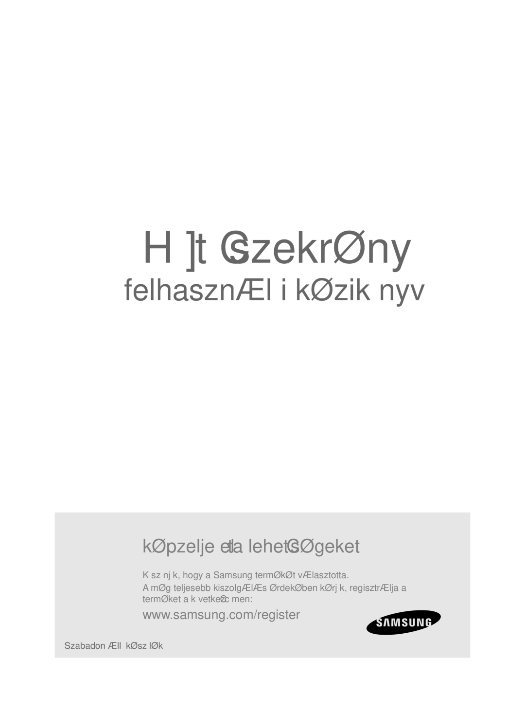 Samsung RR82PHIS1/XEO, RR82WEIS1/XEO manual Hűtőszekrény 