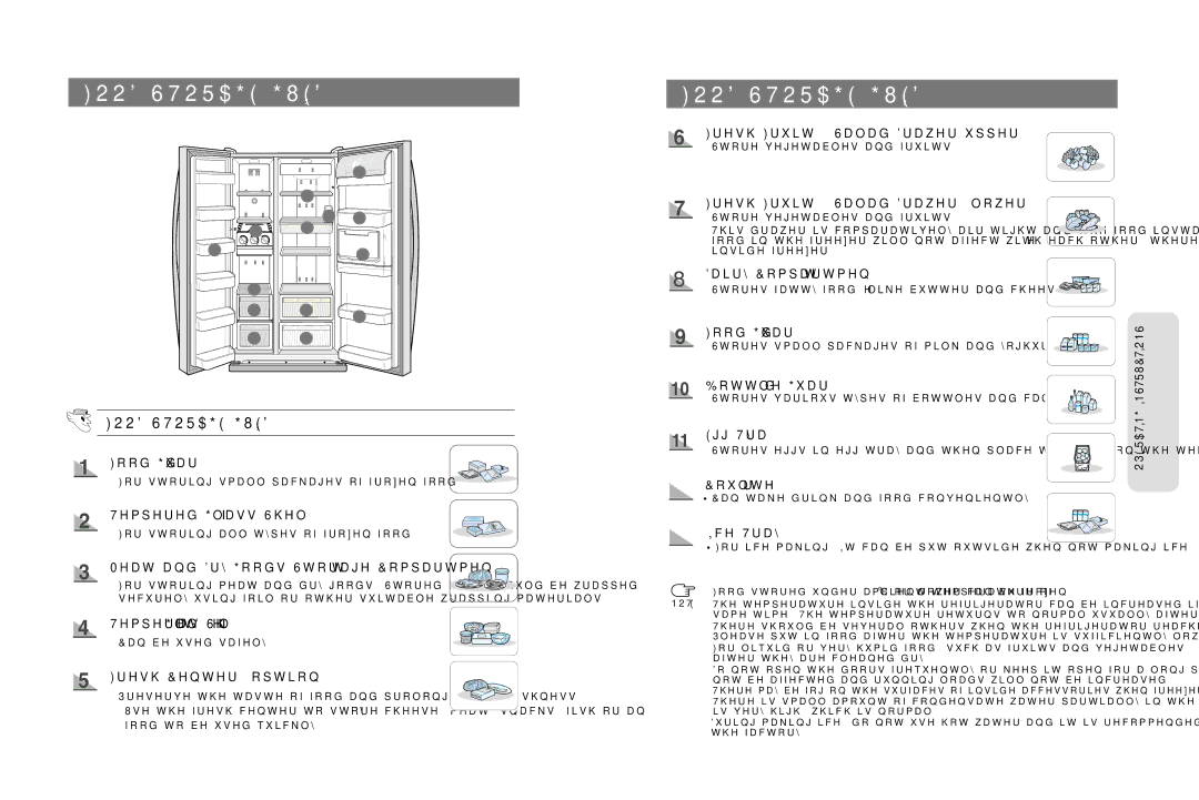 Samsung RS20NRPS5/XET, RS20BRPS5/XEG, RS20NRPS5/XAG, RS20BRPS5/XAG, RS20BRPS5/XET, RS20NRPS5/SWS manual Food Storage Guide 