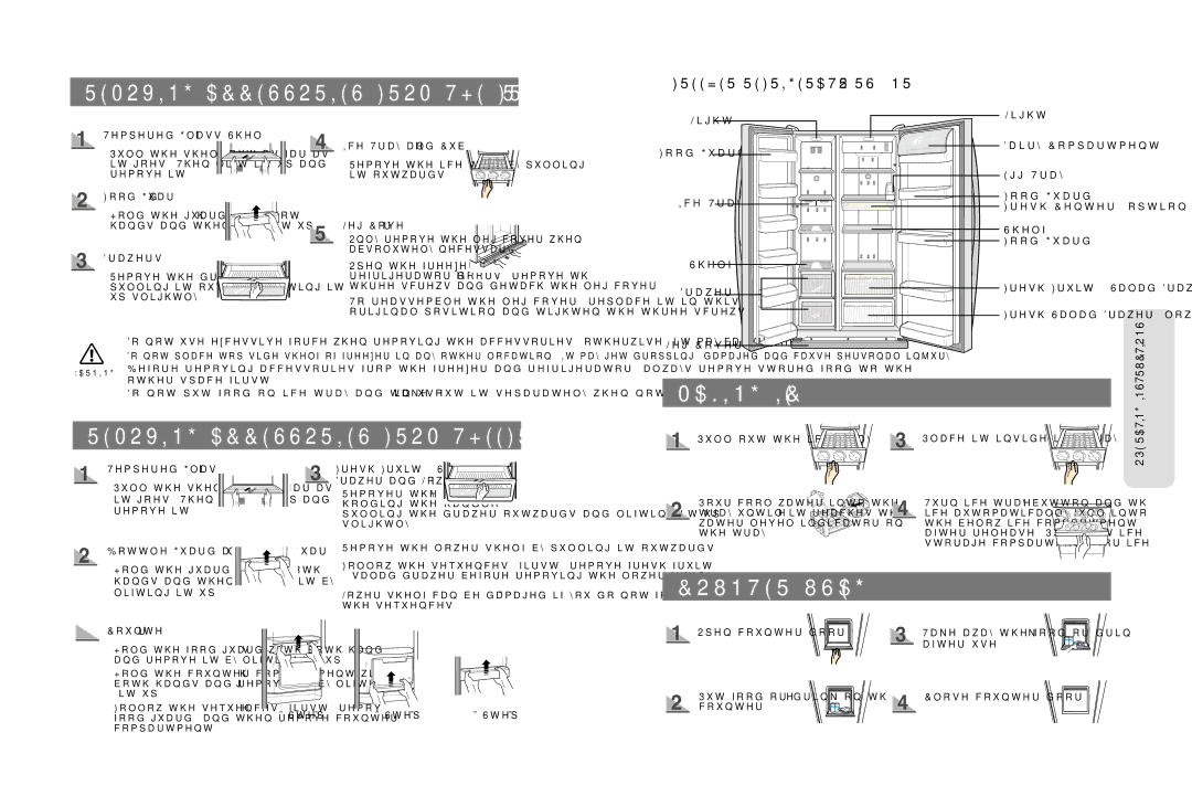 Samsung RS20BRPS5/XET manual Removing Accessories from the Freezer, Removing Accessories from the Fridge, Counter Usage 