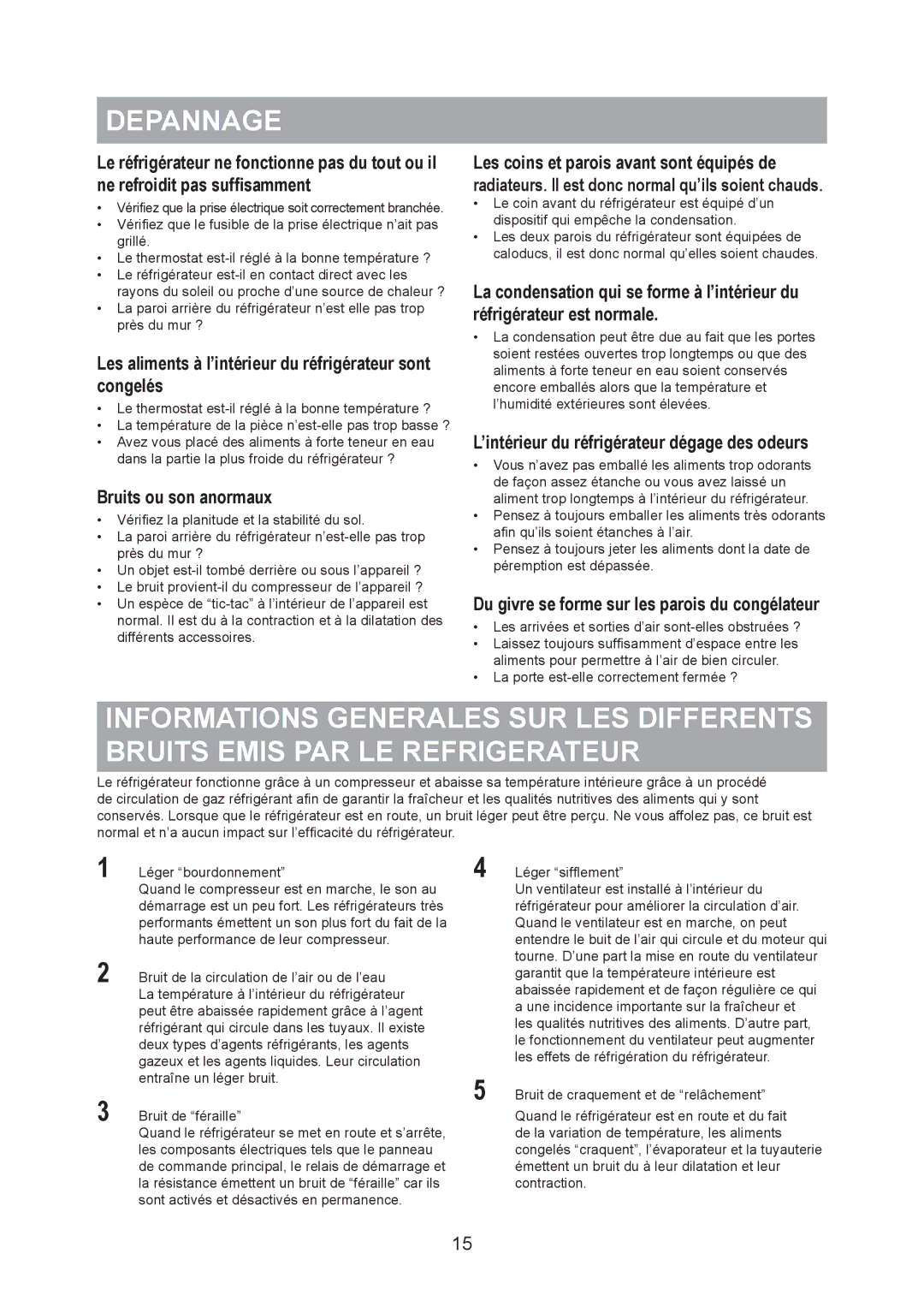 Samsung RS20NCSL1/XEF, RS20BRPS5/XET, RS20NRHS5/XEF manual Depannage, Les arrivées et sorties d’air sont-elles obstruées ? 