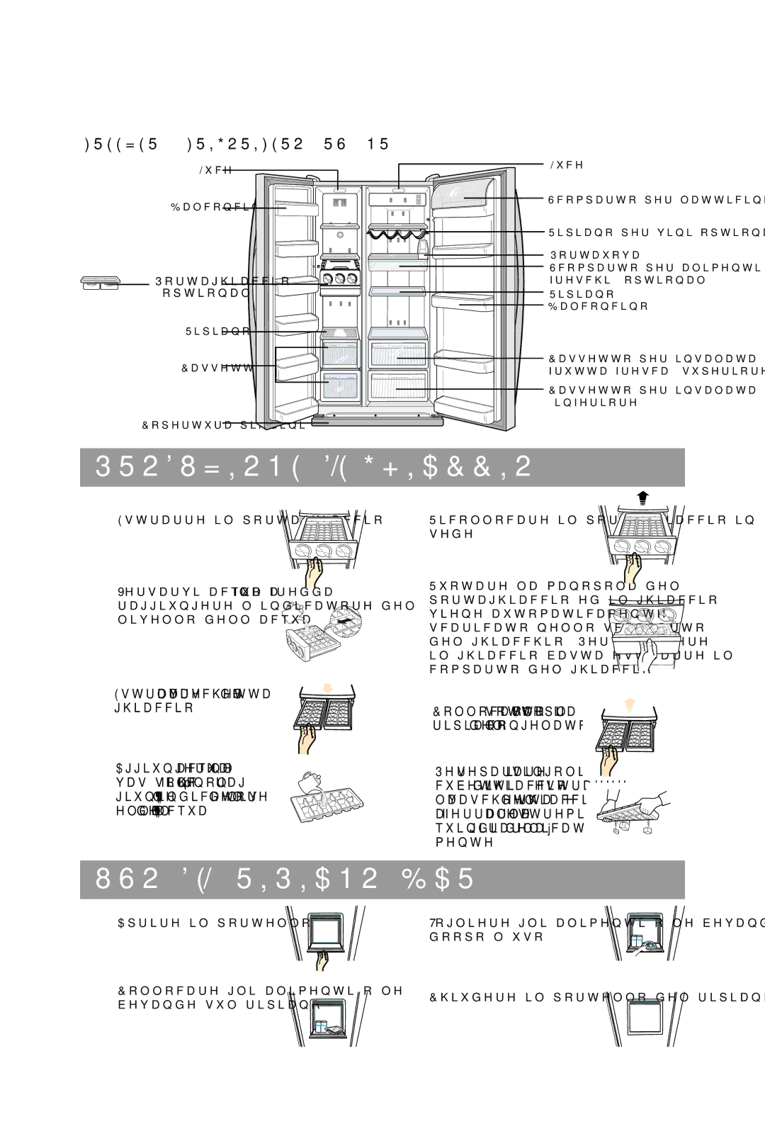 Samsung RS20BRPS5/XET, RS20NRSV5/XEF manual Produzione DEL Ghiaccio, USO DEL Ripiano BAR, Freezer / Frigorifero RS20NR 