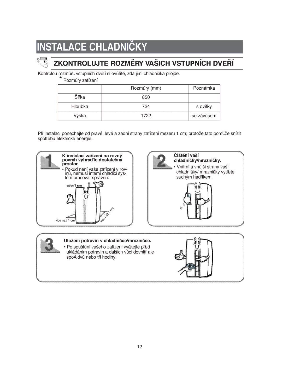 Samsung RS20CCSV5/XEH Instalace Chladničky, Čištûní vaší Chladničky/mrazničky, Uložení potravin v chladničce/mrazničce 