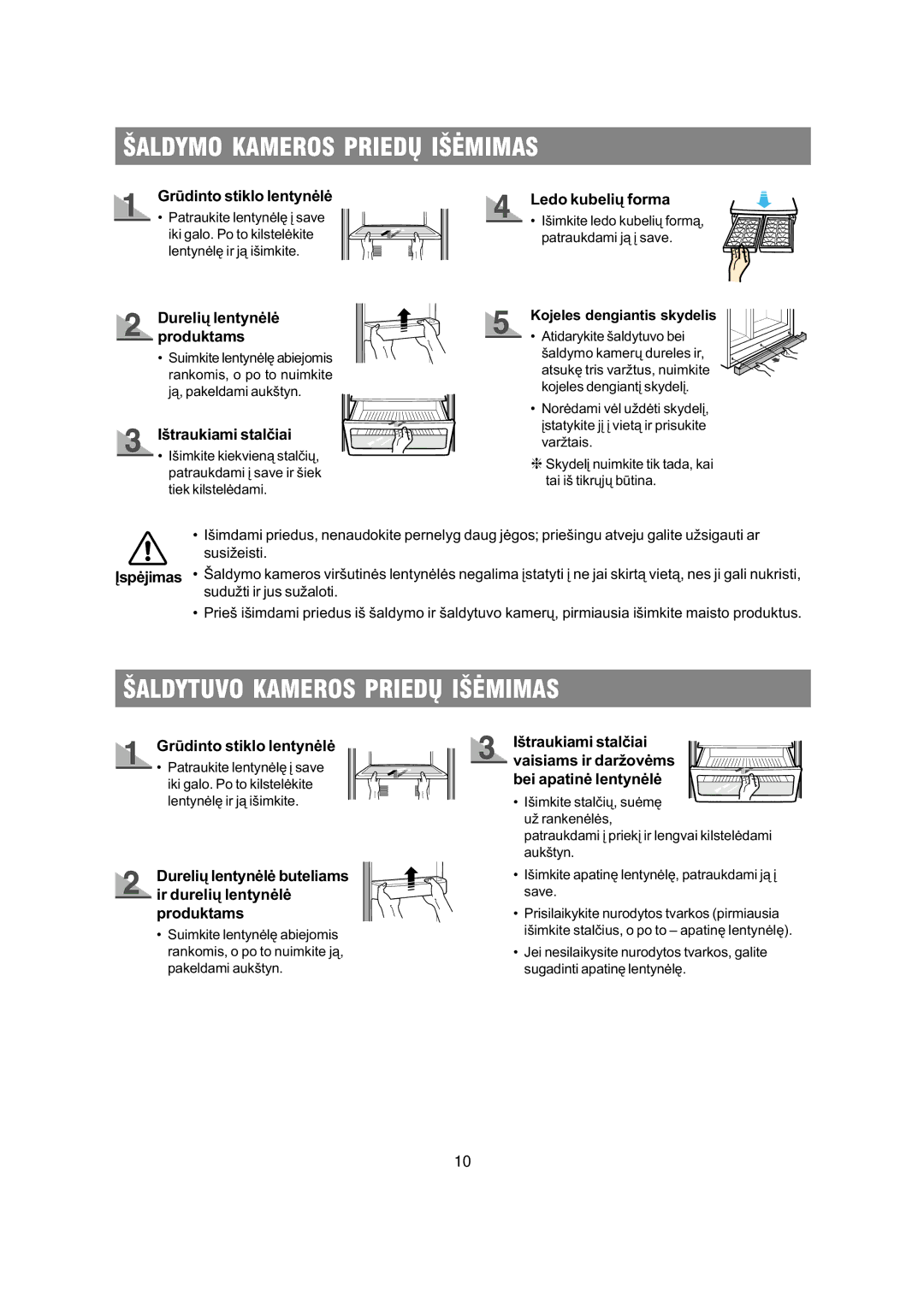 Samsung RS20NCSV1/BWT, RS20NCSL1/XEK, RS20NCSL1/BWT manual Ðaldymo Kameros Priedø Iðëmimas, Ðaldytuvo Kameros Priedø Iðëmimas 