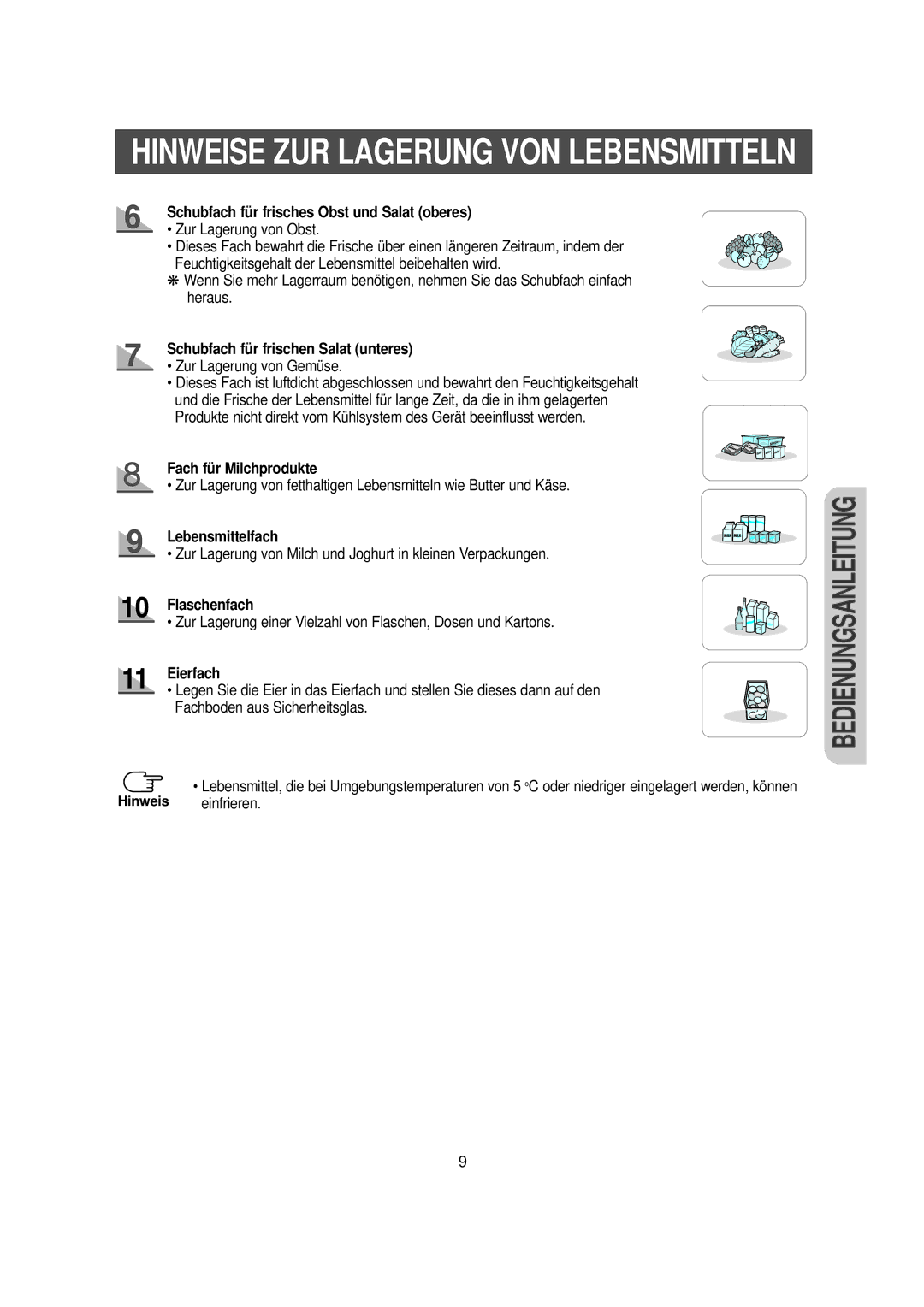 Samsung RS20CCMS1/XEG Schubfach für frisches Obst und Salat oberes, Schubfach für frischen Salat unteres, Flaschenfach 