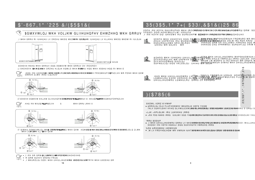 Samsung RS20NRPS5/BWT, RS20NRSV5/BWT manual $-867,1*225&/$5$1, LvFrqqhfwhg, UhiuljhudwruLqwhulruGrruLvRshqhg 