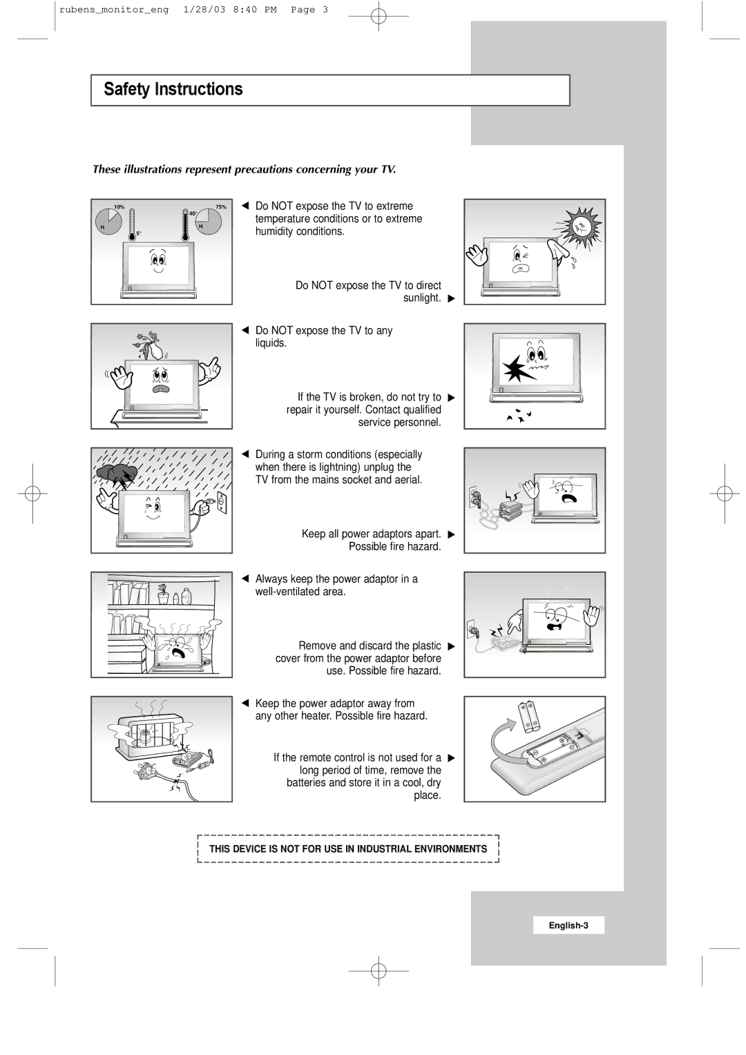 Samsung RS21ASSSS/VNT manual Safety Instructions 