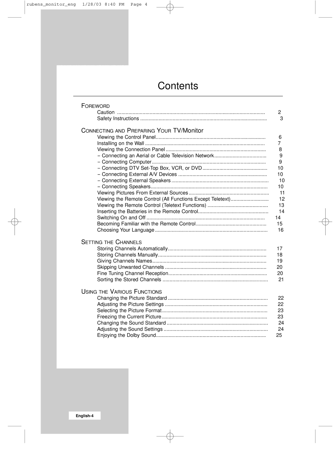 Samsung RS21ASSSS/VNT manual Contents 