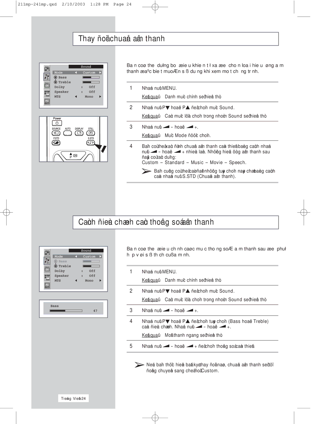 Samsung RS21ASSSS/VNT manual Thaythanh, Thanh Khi xem Chöông trình, Thanh sau, Thích Mình 