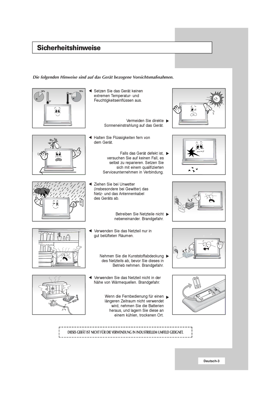 Samsung RS21ASSSW/EDC manual Sicherheitshinweise 