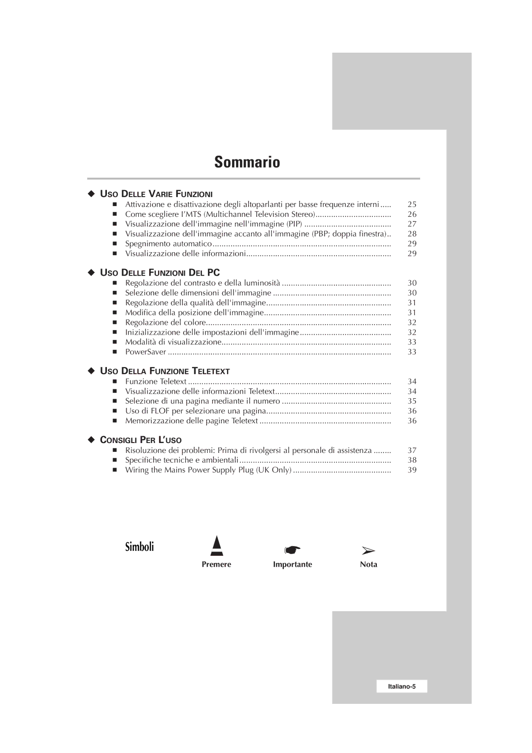 Samsung RS21ASSSW/EDC manual Simboli 