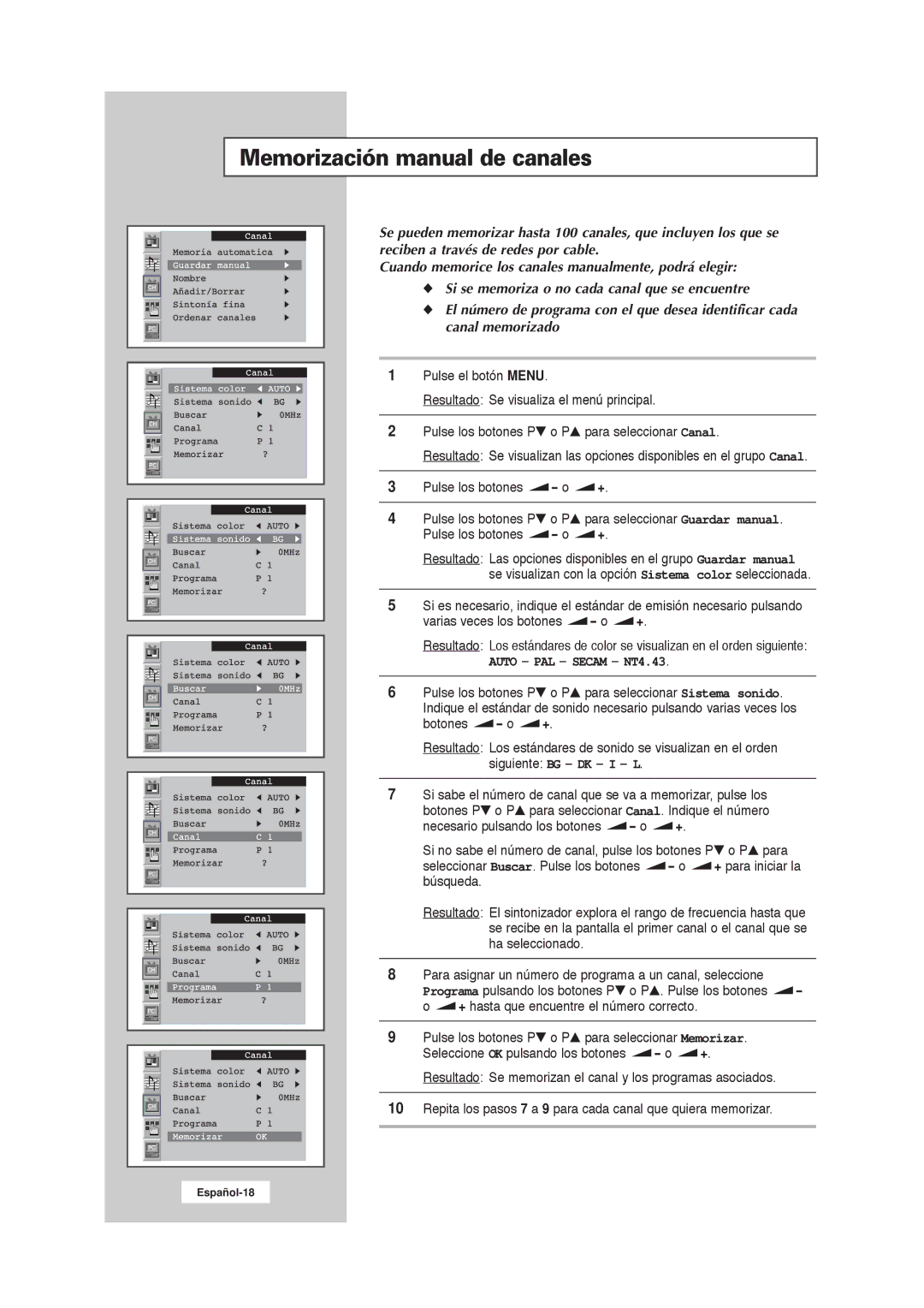 Samsung RS21ASSSW/EDC manual Auto PAL Secam NT4.43 