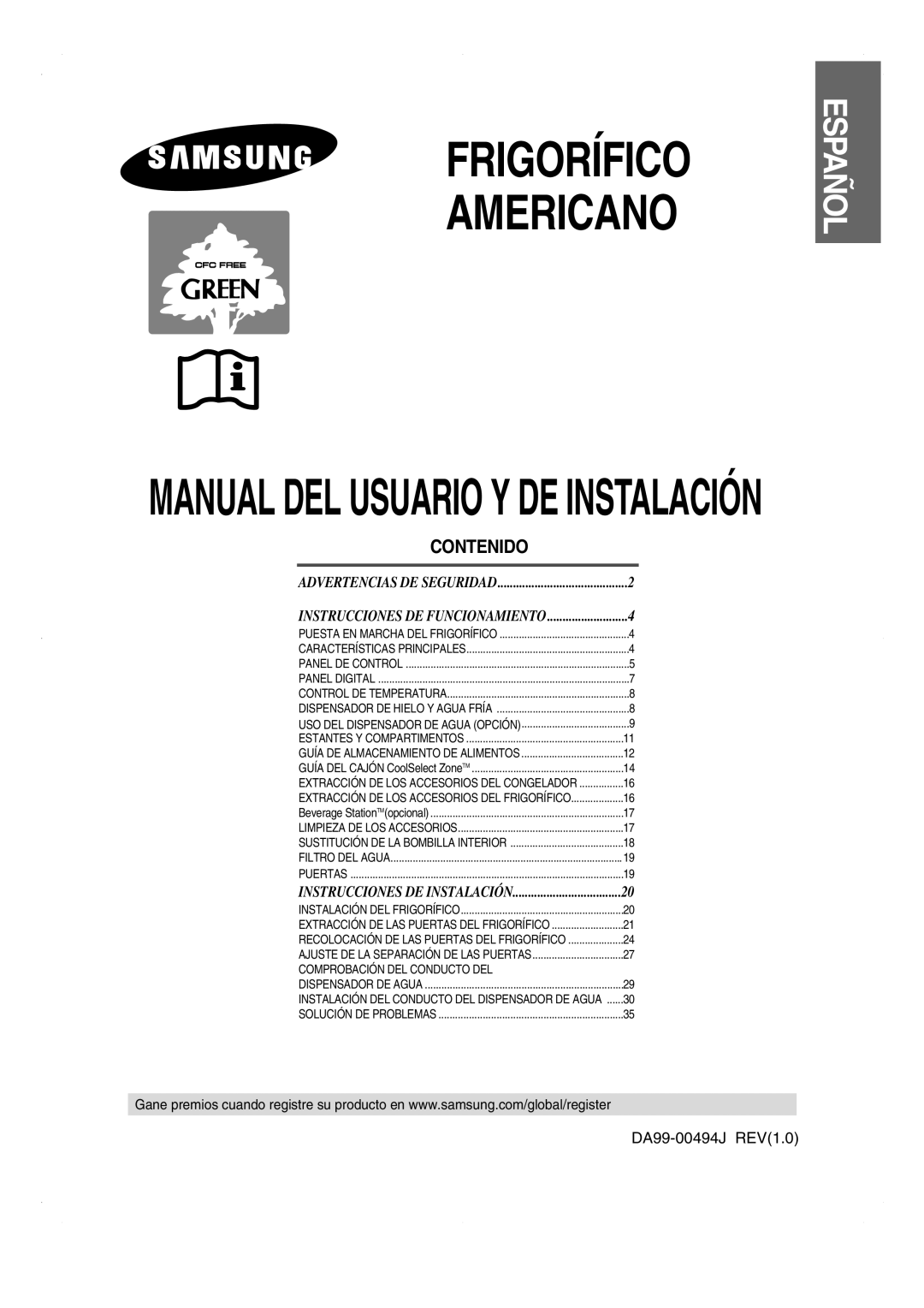 Samsung RS21DCSW1/XEF manual Frigorífico Americano 