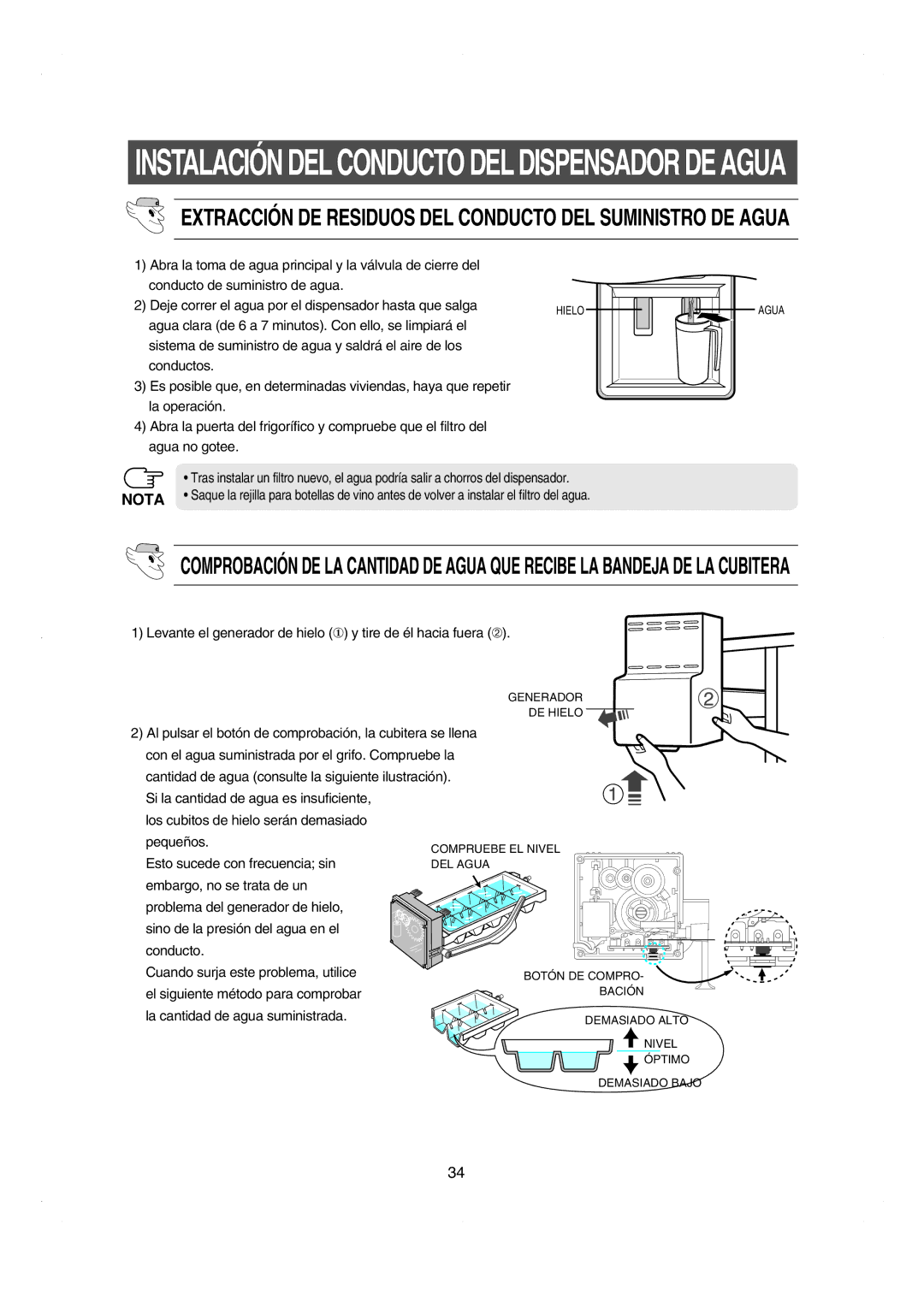 Samsung RS21DCSW1/XEF manual Extracción DE Residuos DEL Conducto DEL Suministro DE Agua 