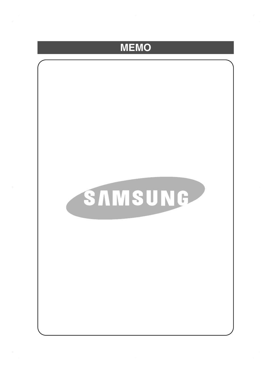 Samsung RS21DCSW1/XEF manual Memo 