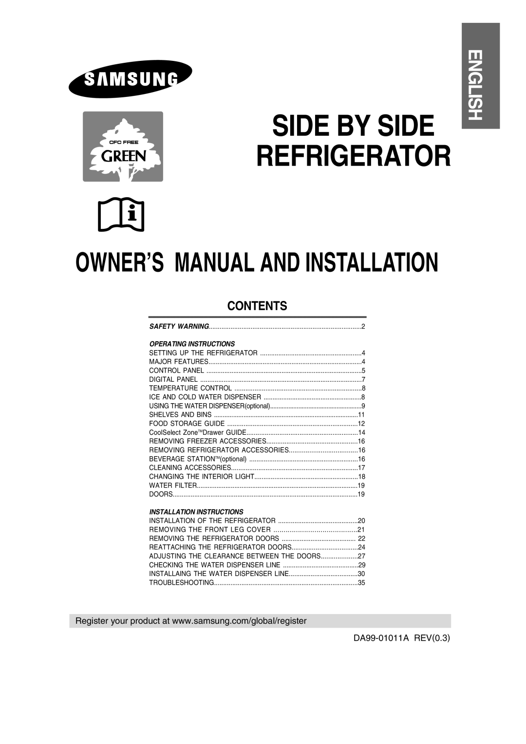 Samsung RS21DCSW1/BUL, RS21DCSW1/XEH, RS21DCMS1/BUL, RS21DJSV1/XEH, RS21NJSM1/XEH manual Side by Side Refrigerator 