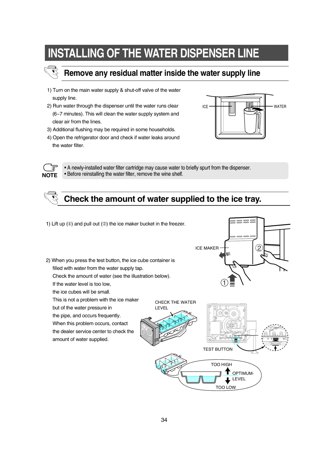 Samsung RS21NJSM1/XEH, RS21DCSW1/XEH, RS21DCSW1/BUL, RS21DCMS1/BUL Remove any residual matter inside the water supply line 